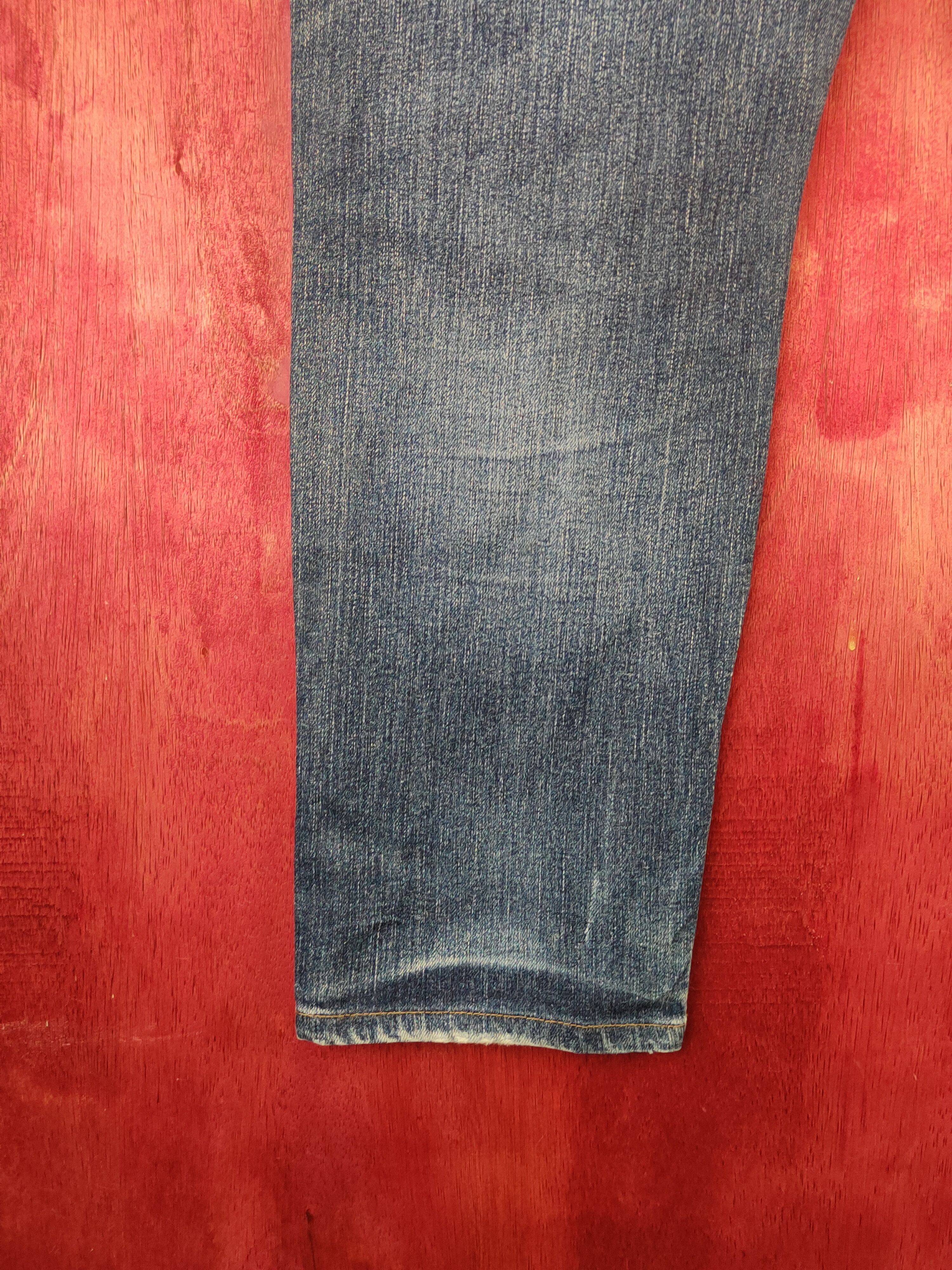 GU GU Blue Faded Distressed Ripped Jeans #S16692 Size US 33 - 10 Thumbnail