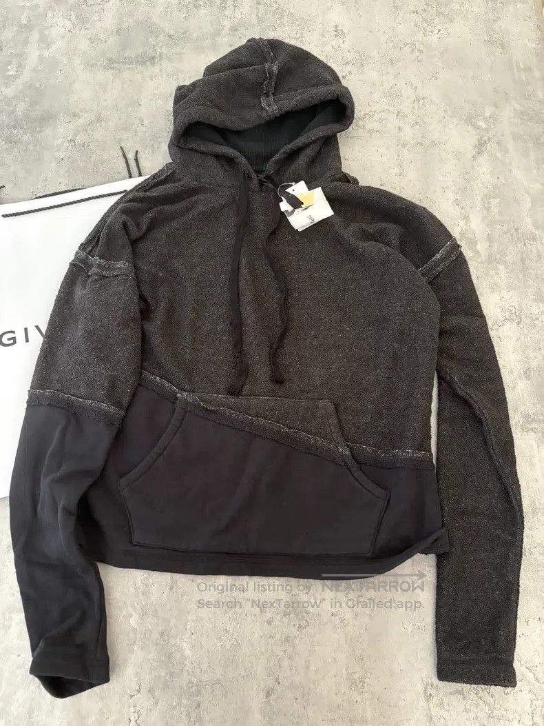 Greg Lauren Greg Lauren Black Handmade Patchwork Hooded Sweatshirt Size US M / EU 48-50 / 2 - 1 Thumbnail
