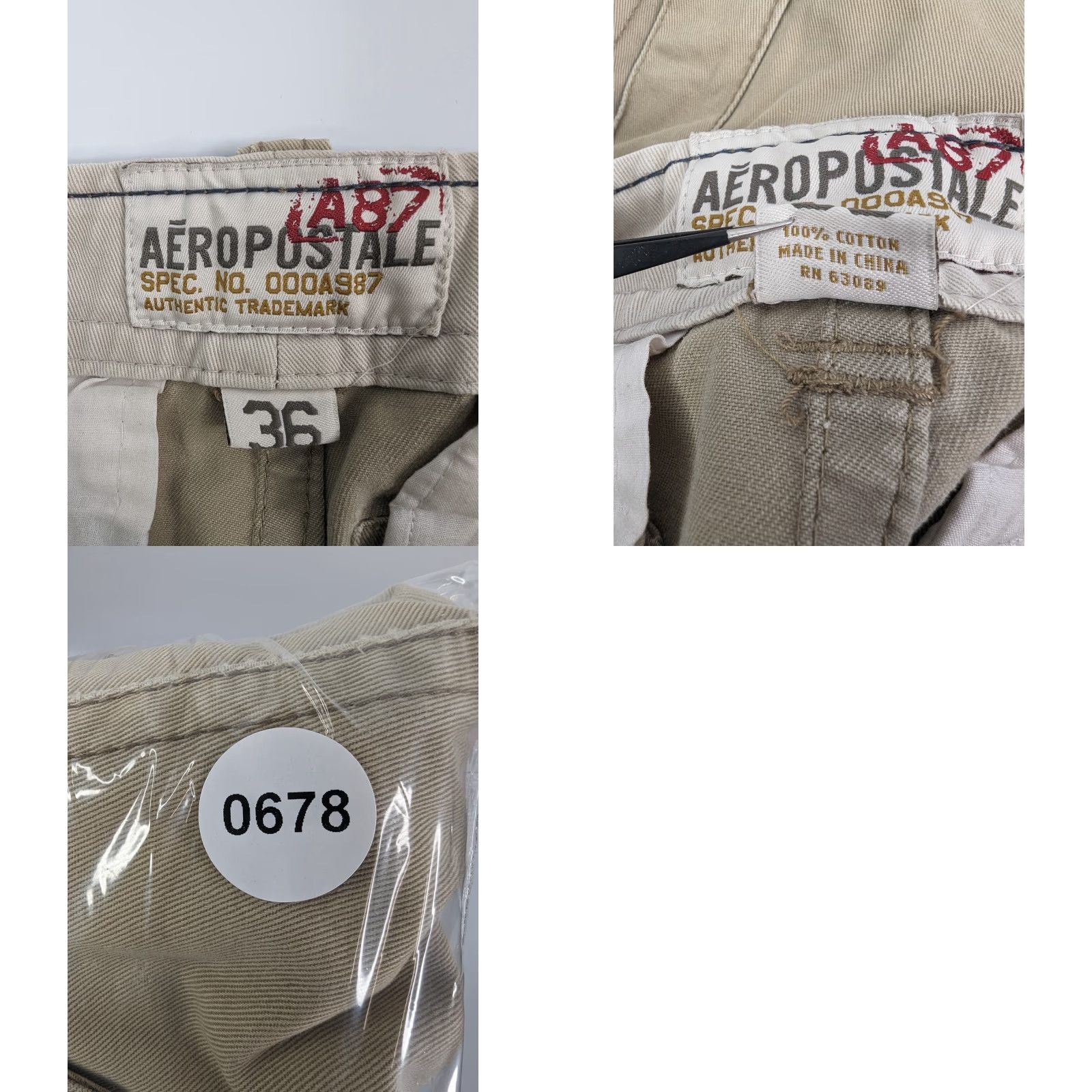 Vintage VINTAGE Aeropostale Cargo Shorts Mens 36 Khaki Distressed Worn Skater Outdoors Y2K Size US 36 / EU 52 - 9 Thumbnail