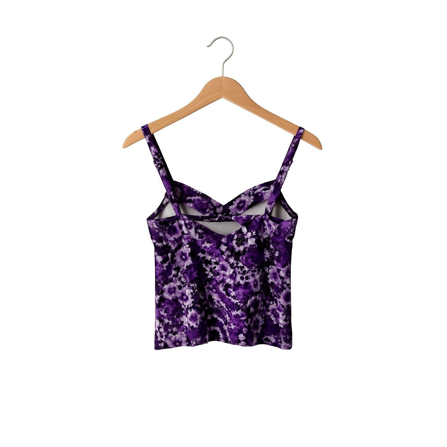 Other Bisou Bisou Purple Floral Tankini Top – Adjustable Straps, W Size ONE SIZE - 3 Thumbnail