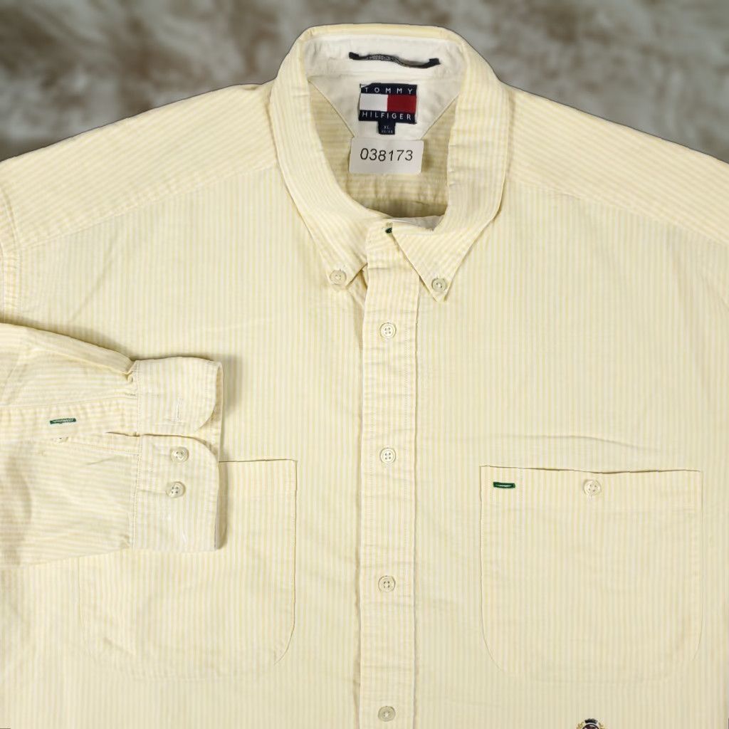 Tommy Hilfiger Tommy Hilfiger Shirt XL Yellow Striped Long Sleeve Button-Up Mens Size US XL / EU 56 / 4 - 1 Thumbnail