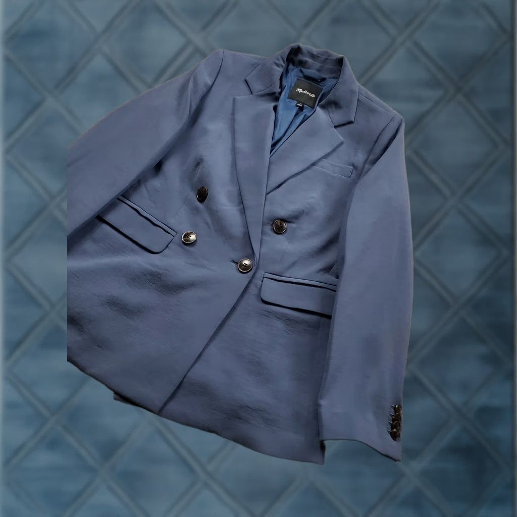 Madewell Madewell Blazer Womens Small Double Breasted Classic Jacket Blue Casual Size S / US 4 / IT 40 - 1 Thumbnail