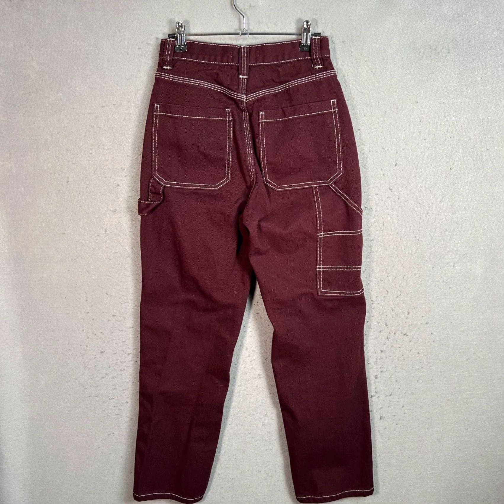 Pacsun VINTAGE PacSun Womens Pants Carpenter Straight Leg Maroon Red 100% Cotton Size 26 Size 26" / US 2 / IT 38 - 2 Thumbnail