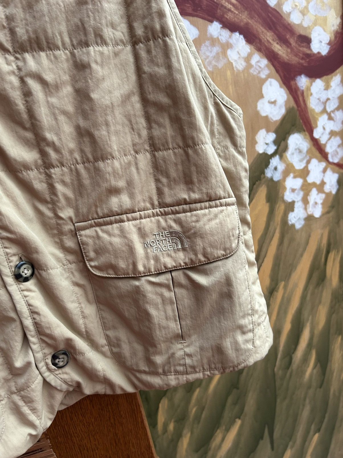 The North Face 90s The North Face Quilted Tan Windproof Vest Size L Size US L / EU 52-54 / 3 - 5 Thumbnail