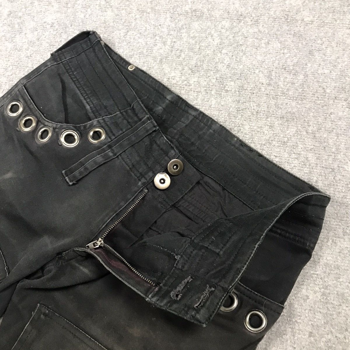 Japanese Brand 🔥SEMANTICDESIGN CARGO ZIPPER DESIGN BLACK FADED DENIM PANTS Size US 30 / EU 46 - 18 Thumbnail