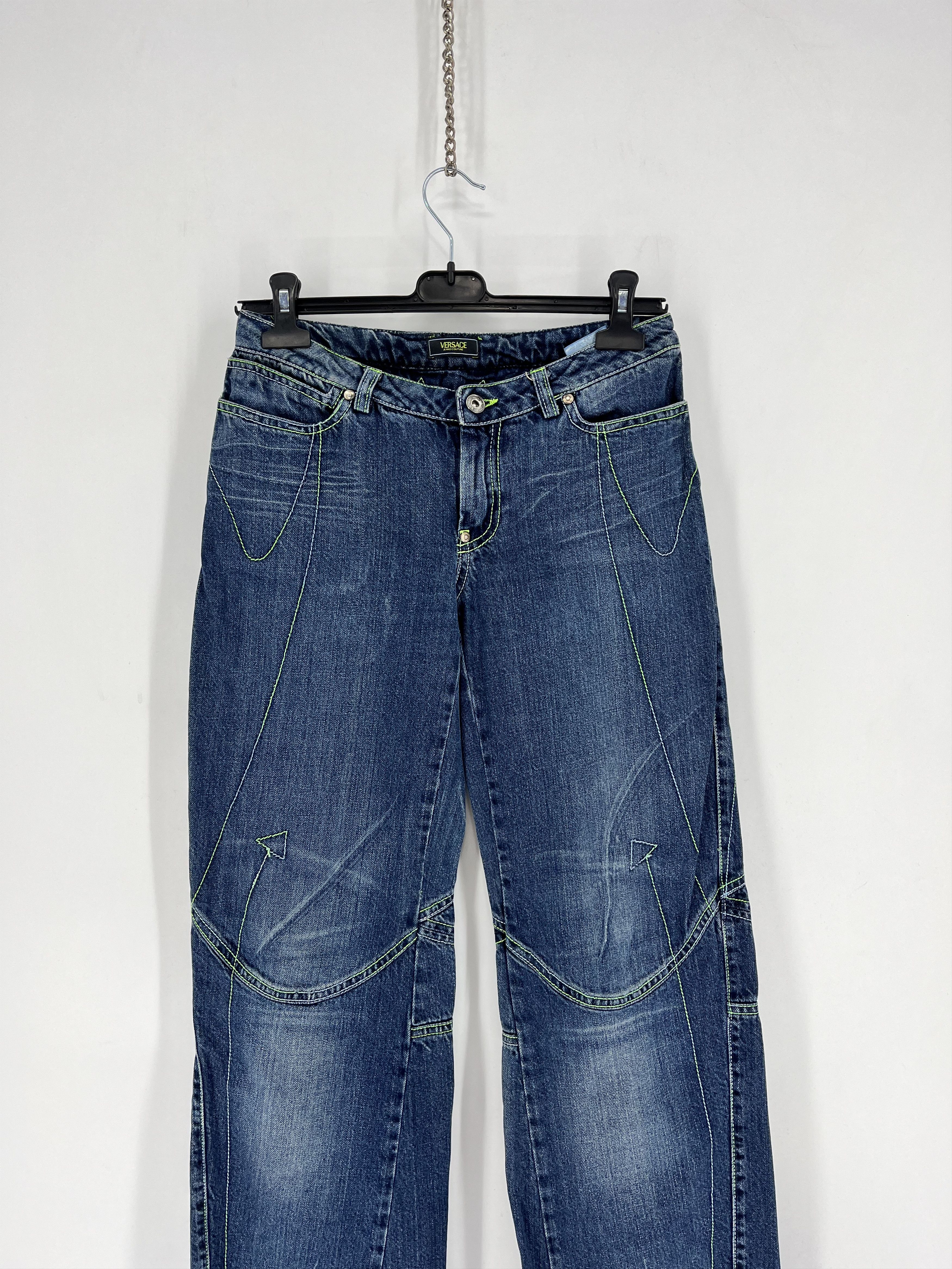 Versace × Versace Jeans Couture Vintage VERSACE JEANS COUTURE Line Low-Rise Y2k Denim Pants Size 26" / US 2 / IT 38 - 2 Thumbnail