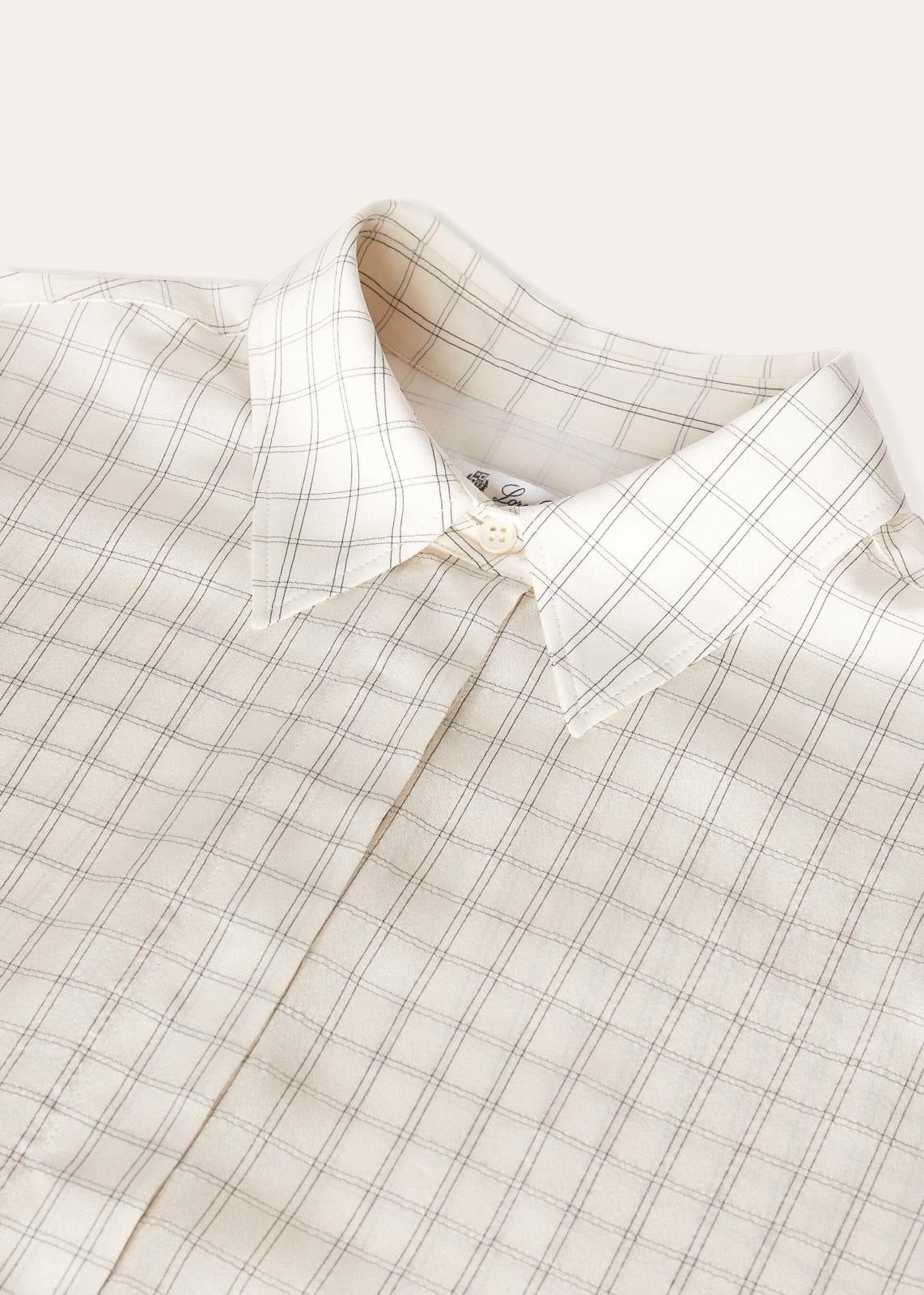 Loro Piana o1srvl11e0824 Elisabette Pencil Fancy Silk Shirt in White Size XS / US 0-2 / IT 36-38 - 6 Thumbnail