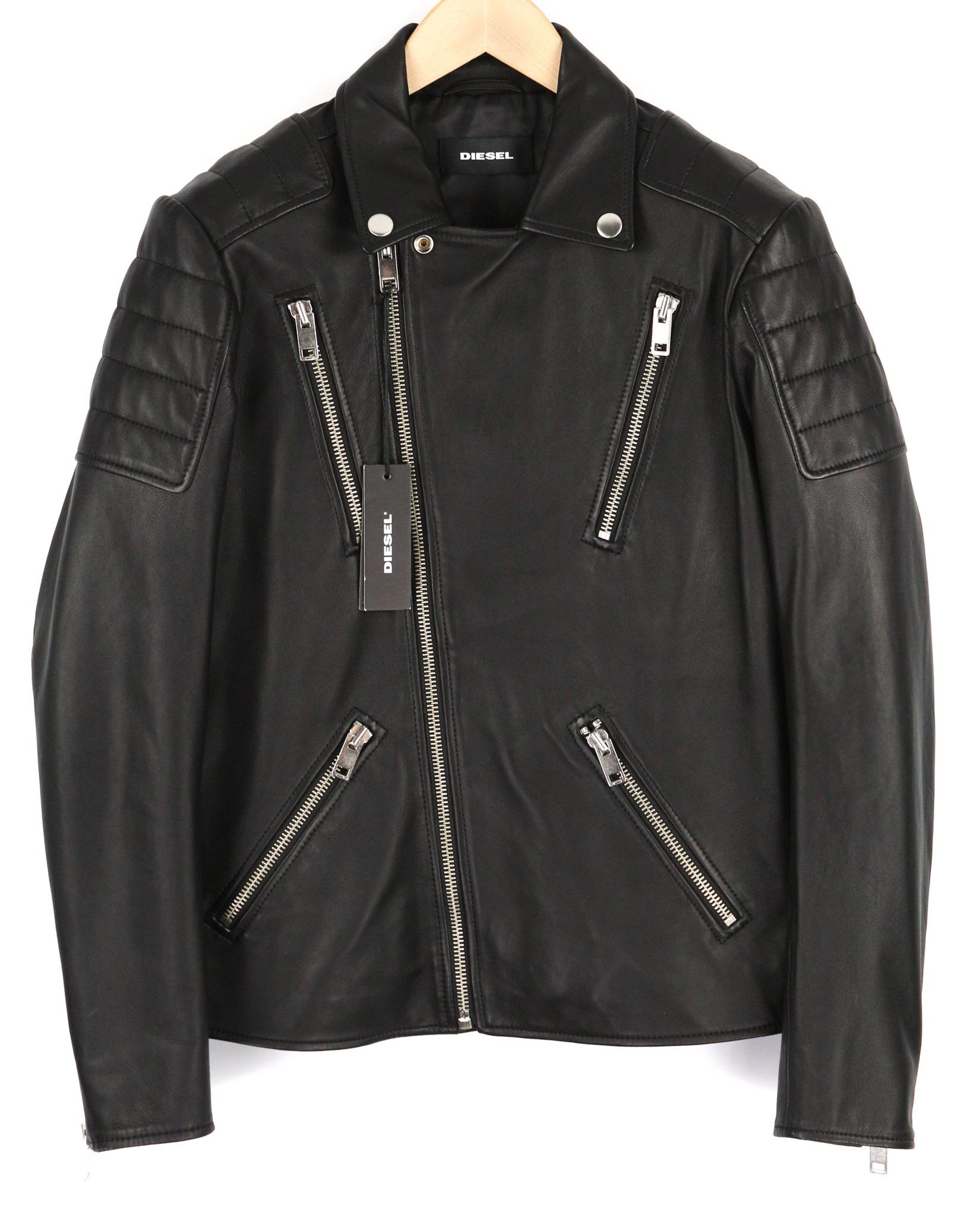 Diesel R-PUSMIR M Black Sheep Leather Zip Lined Jacket 81720 Size US M / EU 48-50 / 2 - 1 Thumbnail