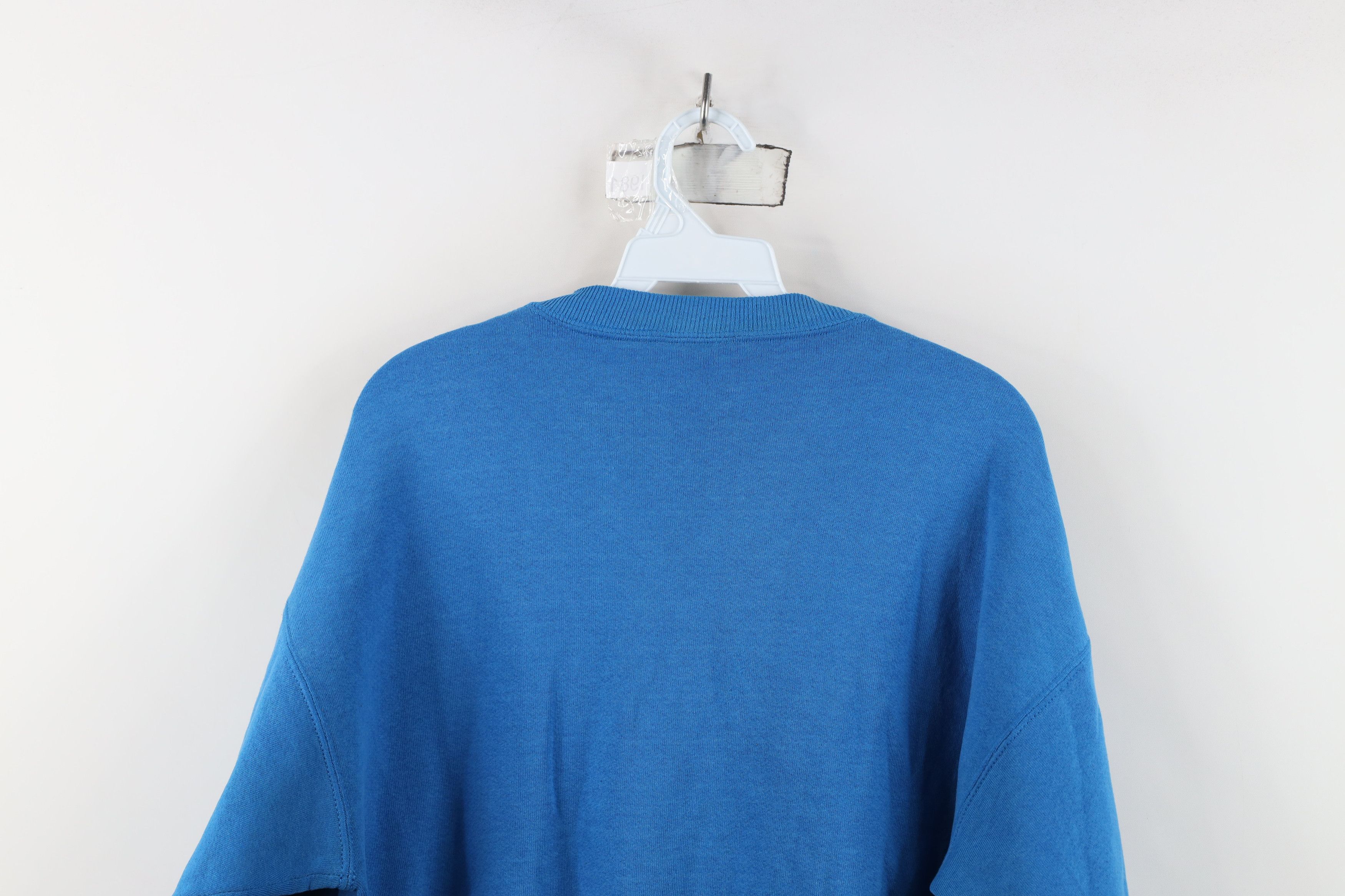 Vintage Vintage 90s Streetwear Blank Heavy Crewneck Sweatshirt Blue Size XL / US 12-14 / IT 48-50 - 12 Thumbnail