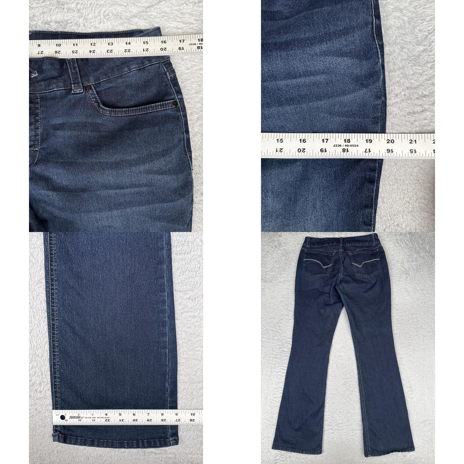 Lee Riders by Lee Bootcut Jeans Womens 12L Blue Dark Wash Mid Rise Stretch 32x34 Denim Jeans Bootscut Women 90s Theme Size 34" / US 12 / IT 48 - 9 Thumbnail