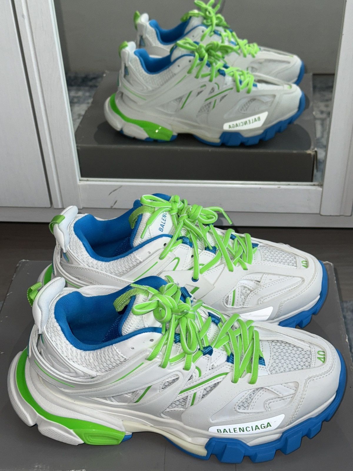 Balenciaga Balenciaga Track WHITE/GREEN/BLUE Size US 7 / EU 40 - 2 Thumbnail