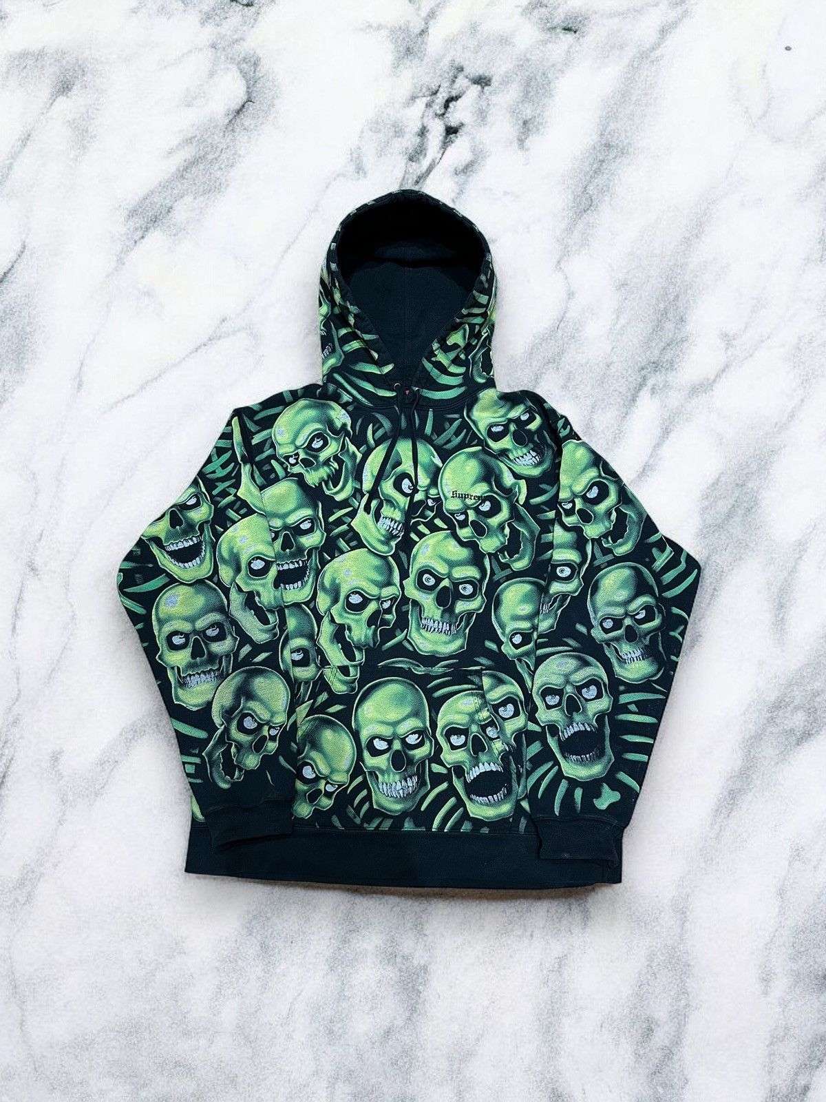 Liquid Blue Supreme Supreme Liquid Blue hoodie S S 2018 skull green glow Grailed