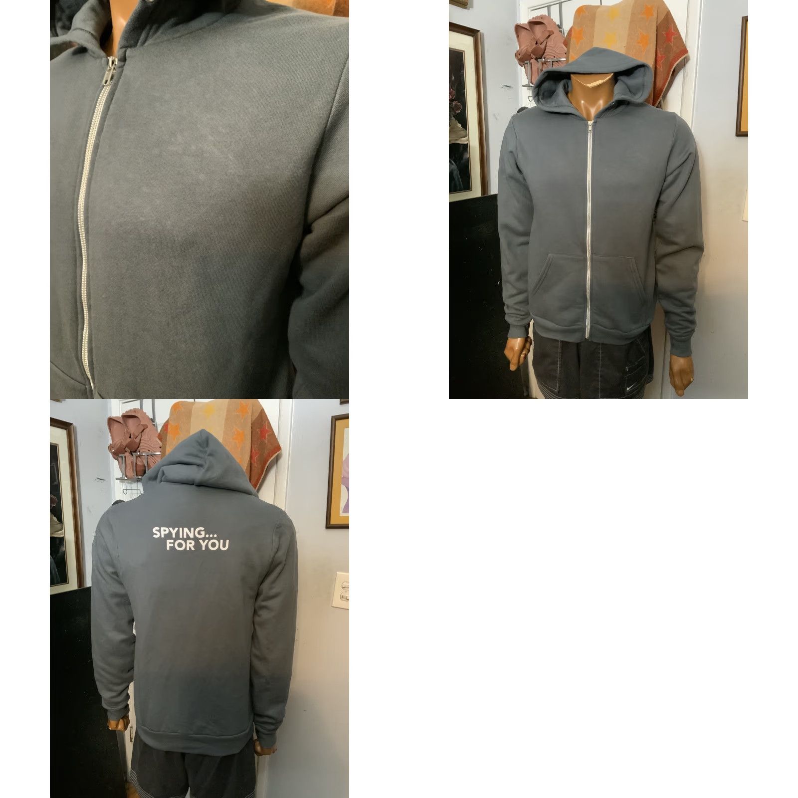 American Apparel American Apparel Johnny English Reborn 2010 Cast Crew Spying On You Full Zip Hoodie M Gray Mens Size US M / EU 48-50 / 2 - 9 Thumbnail