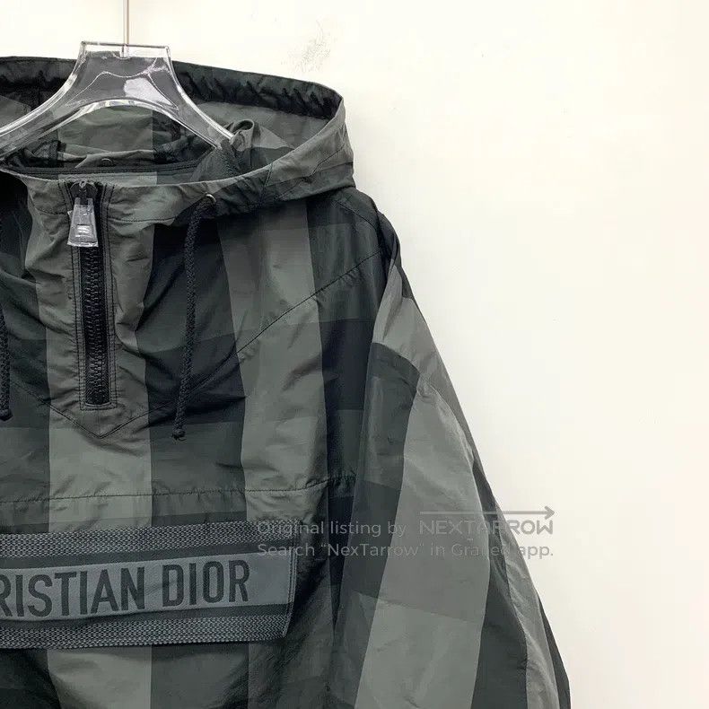 Dior Dior Colour block plaid bee embroidery hooded half-zipper Size M / US 6-8 / IT 42-44 - 3 Thumbnail