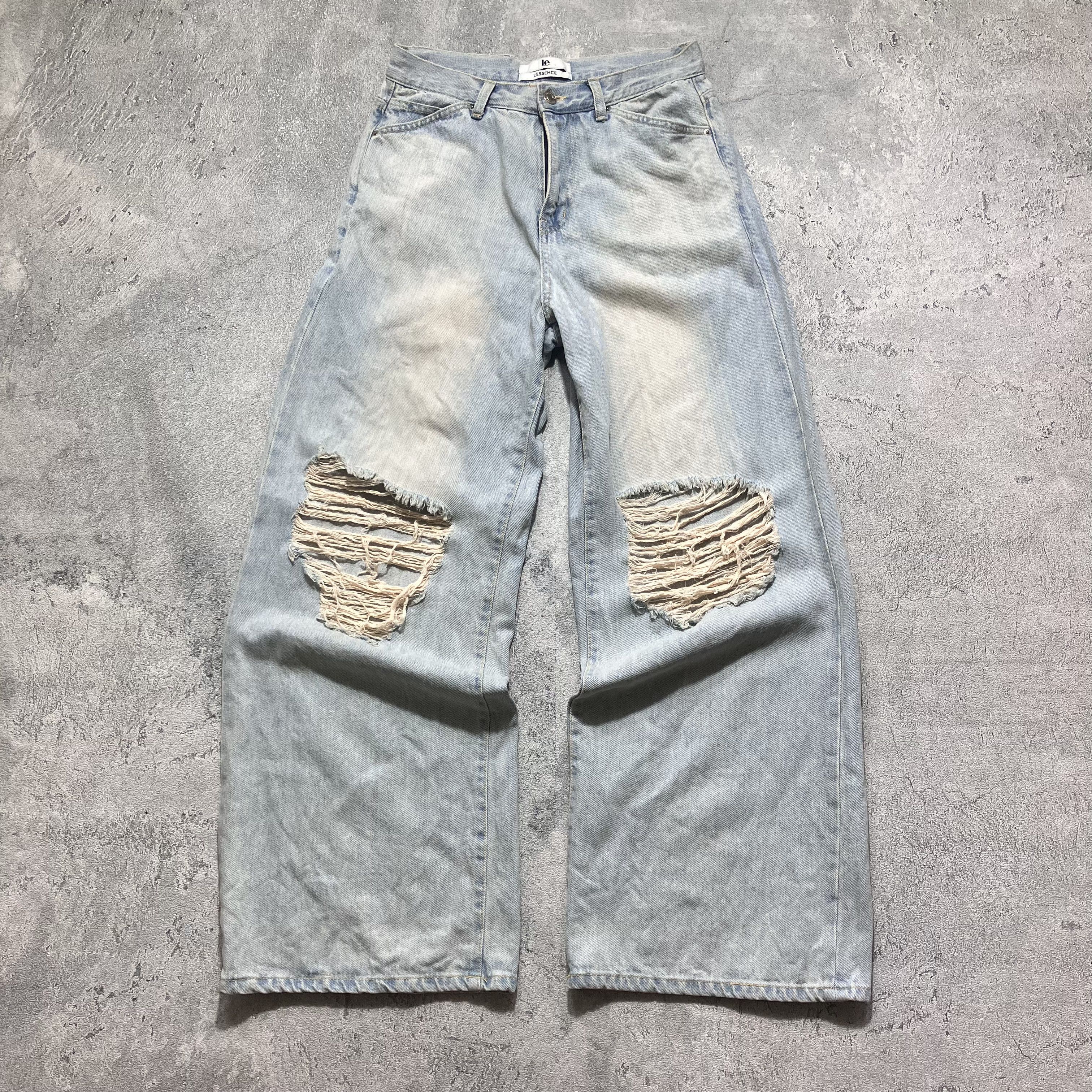 If Six Was Nine L'Essence blue washed distressed baggy jeans Size US 30 / EU 46 - 1 Thumbnail