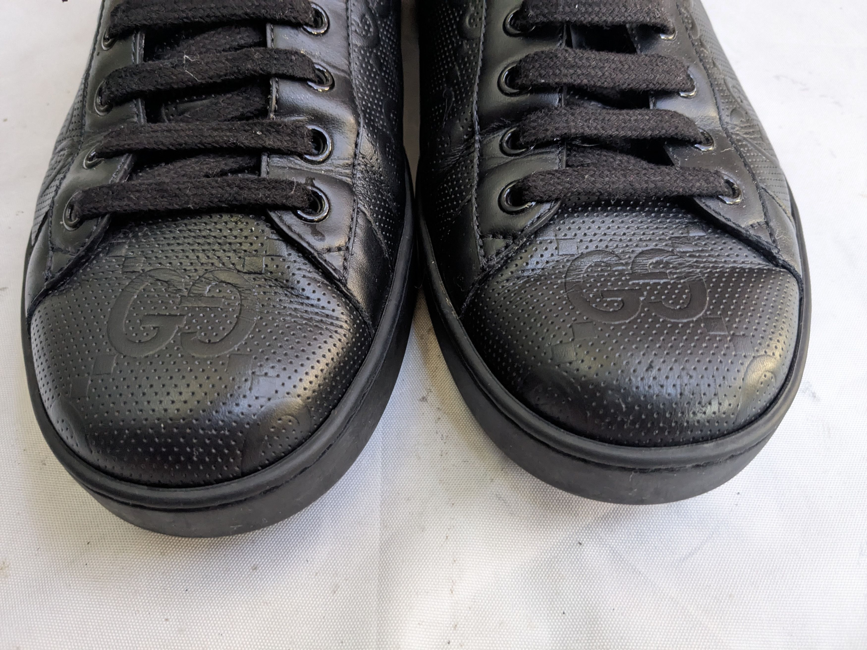 Gucci Gucci black mens leather shoes 8.5 Monogram Size US 8.5 / EU 41-42 - 3 Thumbnail