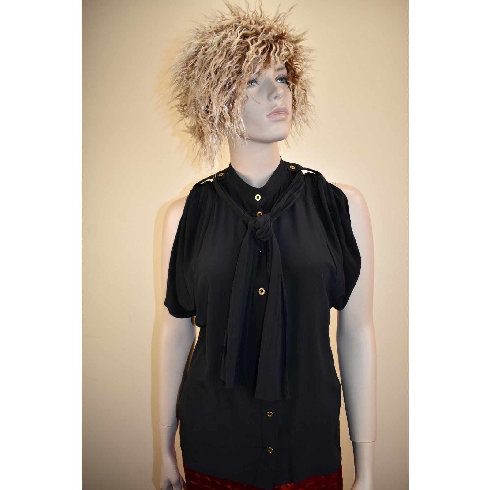 Gucci GUCCI 2217 SILK BLACK SHORT SLEEVES DRESS BLOUSE 42 IT US M Size M / US 6-8 / IT 42-44 - 3 Thumbnail