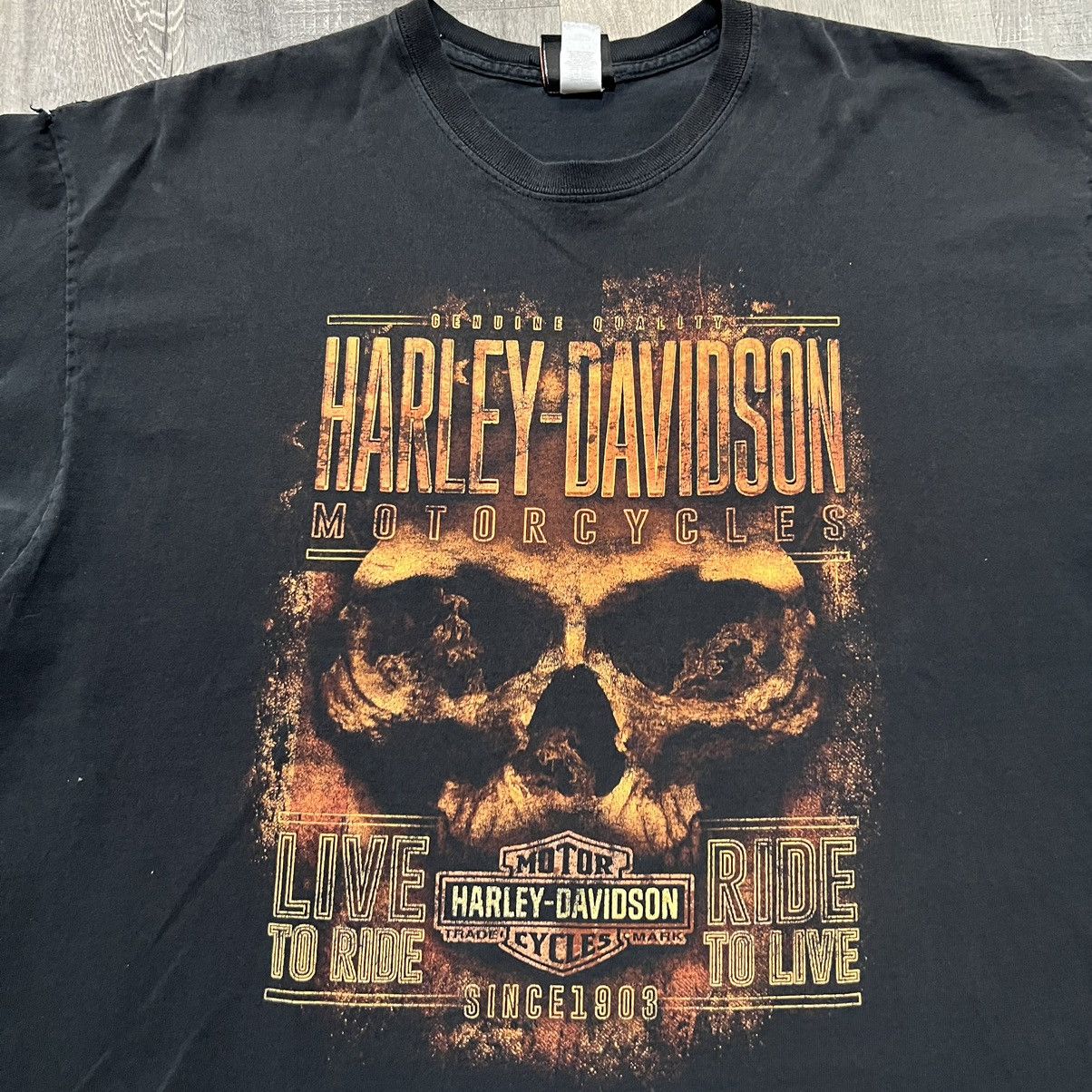 Harley Davidson Harley Davidson Motorcycles Badlands Black Fire Skull Shirt Size US XXL / EU 58 / 5 - 3 Thumbnail