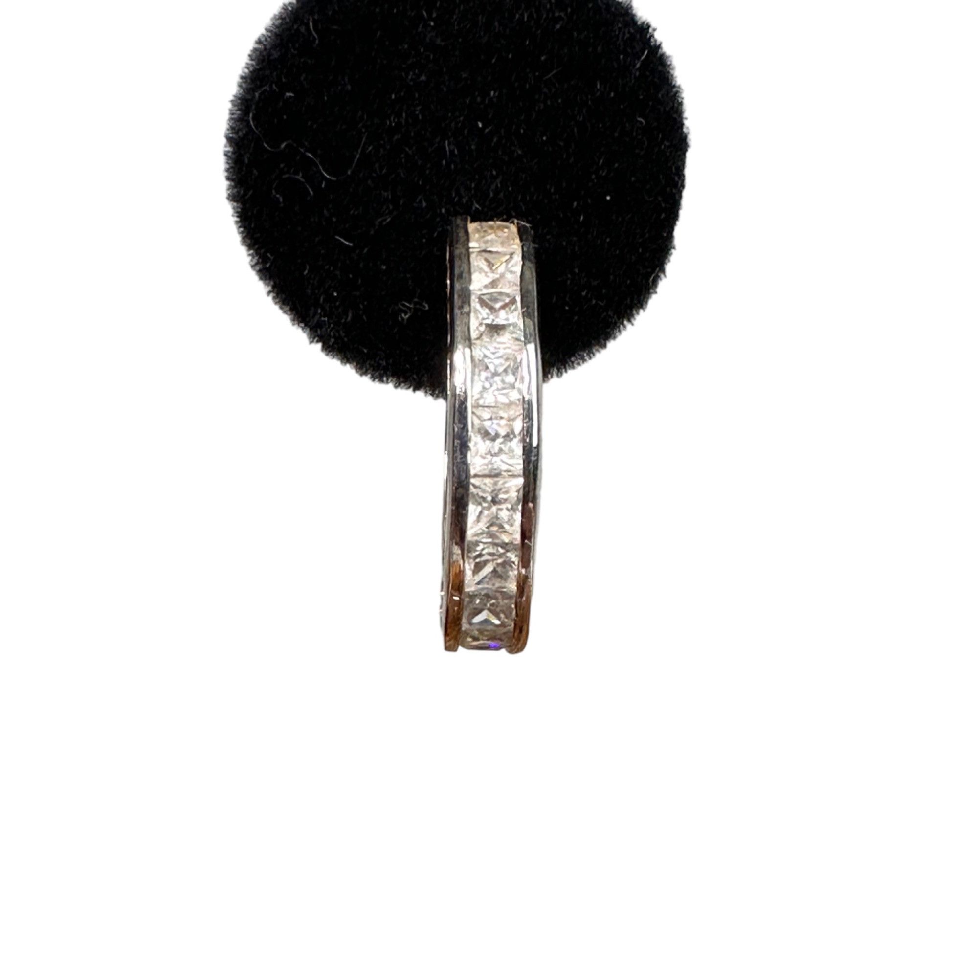 Designer Landau Silvadium CZ Tennis Hoop Earrings Like New 925 Pallad Size ONE SIZE - 3 Thumbnail
