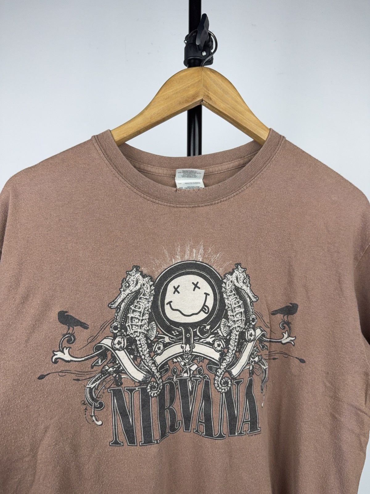 Nirvana 2007 Nirvana Baroque Smiley Graphic Faded Tee Brown Rock Size US M / EU 48-50 / 2 - 4 Thumbnail
