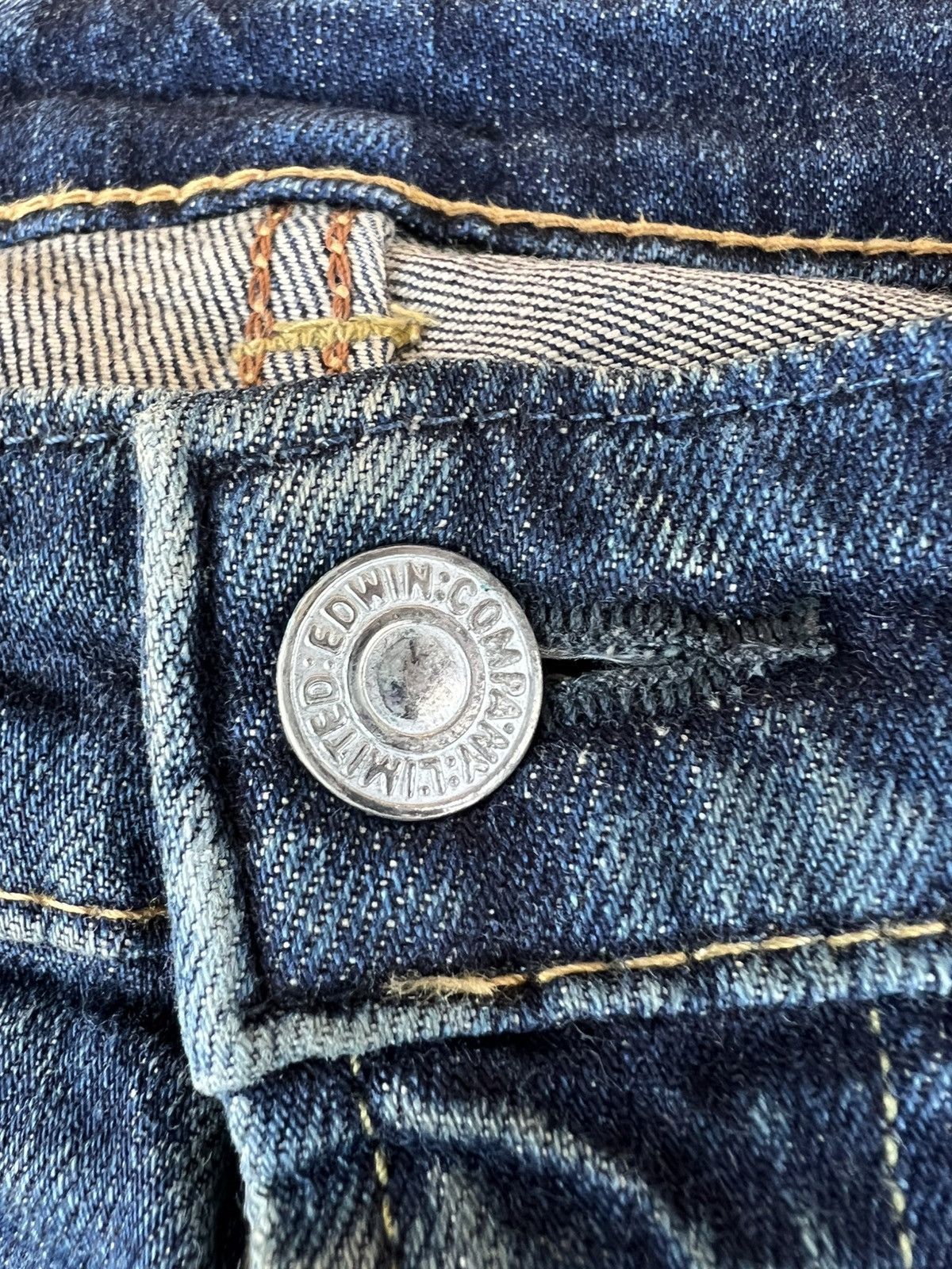 If Six Was Nine Vintage Edwin Made In Japan Distress Jeans Size US 34 / EU 50 - 9 Thumbnail