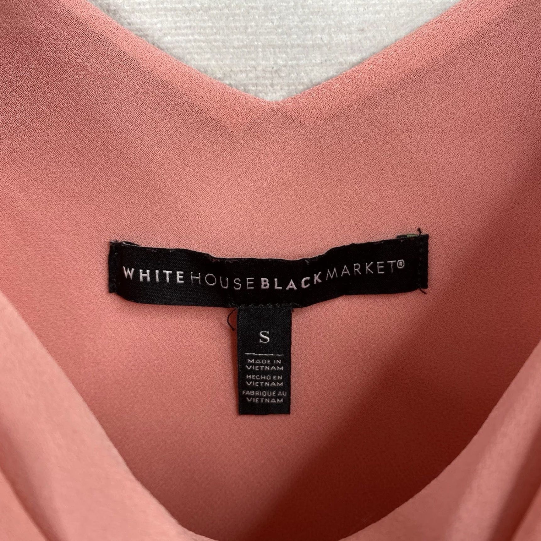 White House Black Market White House Black Market Blouse S Peach Studded Shoulder Sleeveless Draped Boho Size S / US 4 / IT 40 - 3 Thumbnail