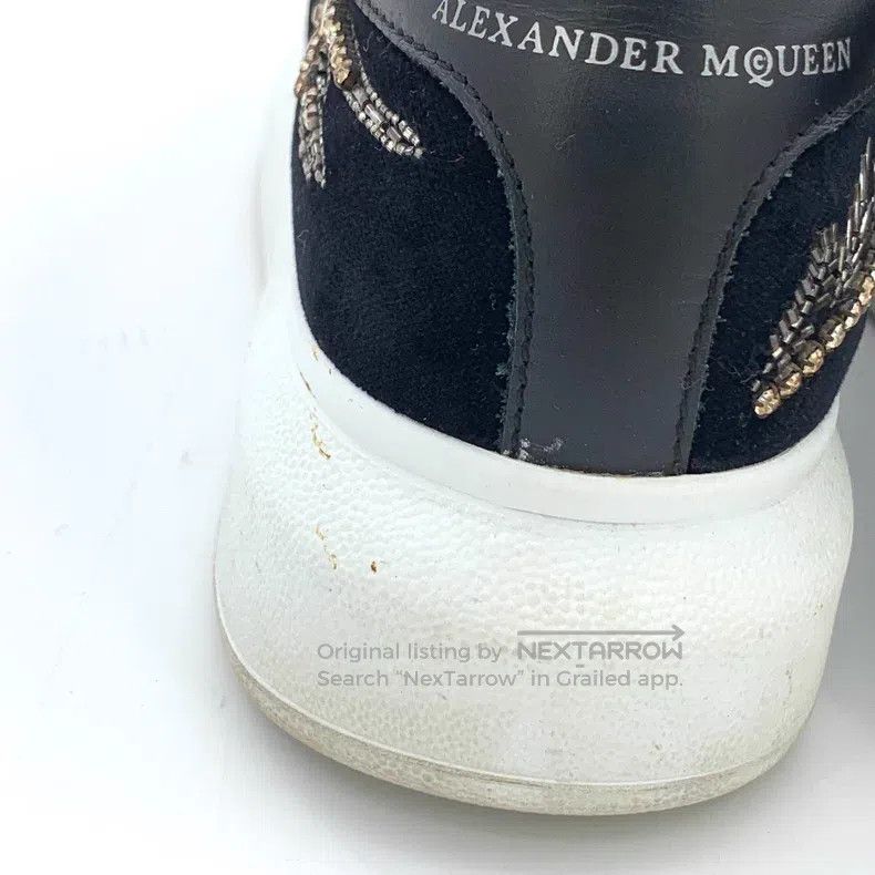 Alexander McQueen Alexander Mcqueen Black velvet diamond-encrusted casual fl Size US 5 / IT 35 - 8 Thumbnail