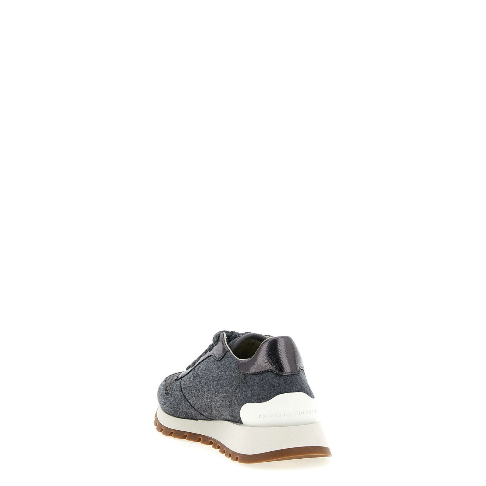 Brunello Cucinelli BRUNELLO CUCINELLI Runners Gray Wool Sneakers New & Authenti Size US 8 / IT 38 - 3 Thumbnail