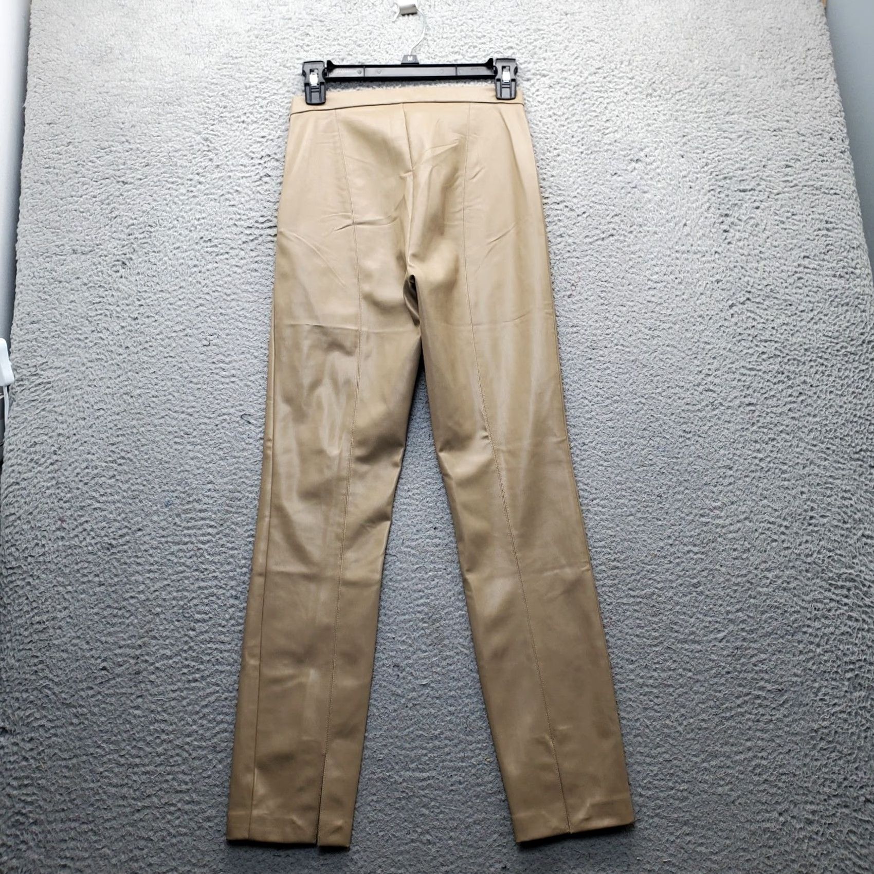 Zara Zara Womens Legging Pants S Brown Faux Leather High Waist Side Zip Skinny Pants Size 28" / US 6 / IT 42 - 2 Thumbnail
