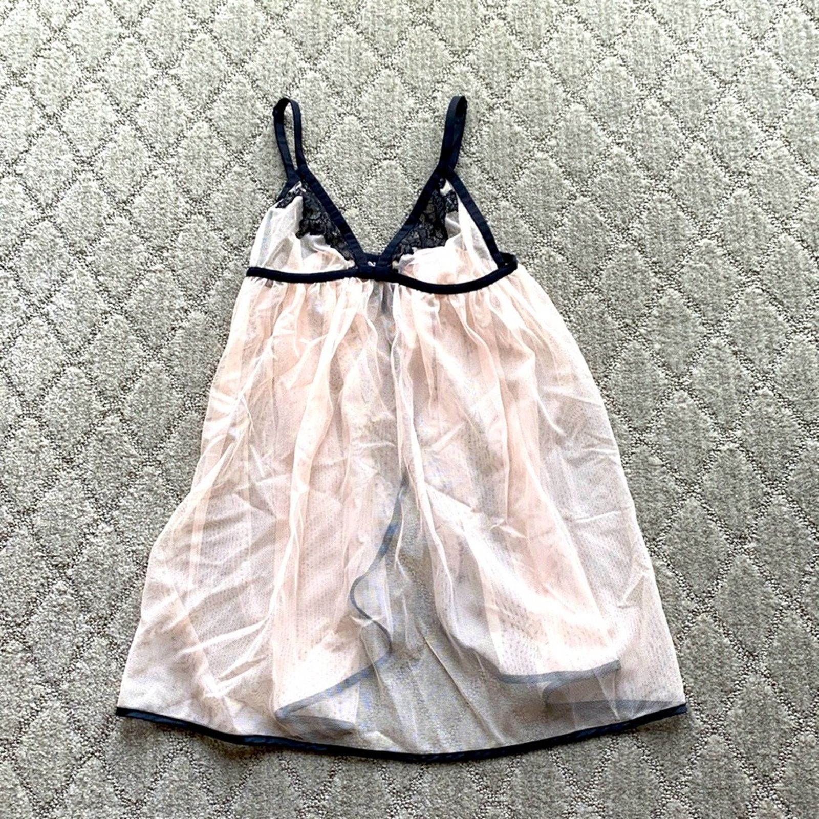 Victoria's Secret Victoria’s Secret pink black sheer teddy baby doll coquette Size S / US 4 / IT 40 - 1 Thumbnail