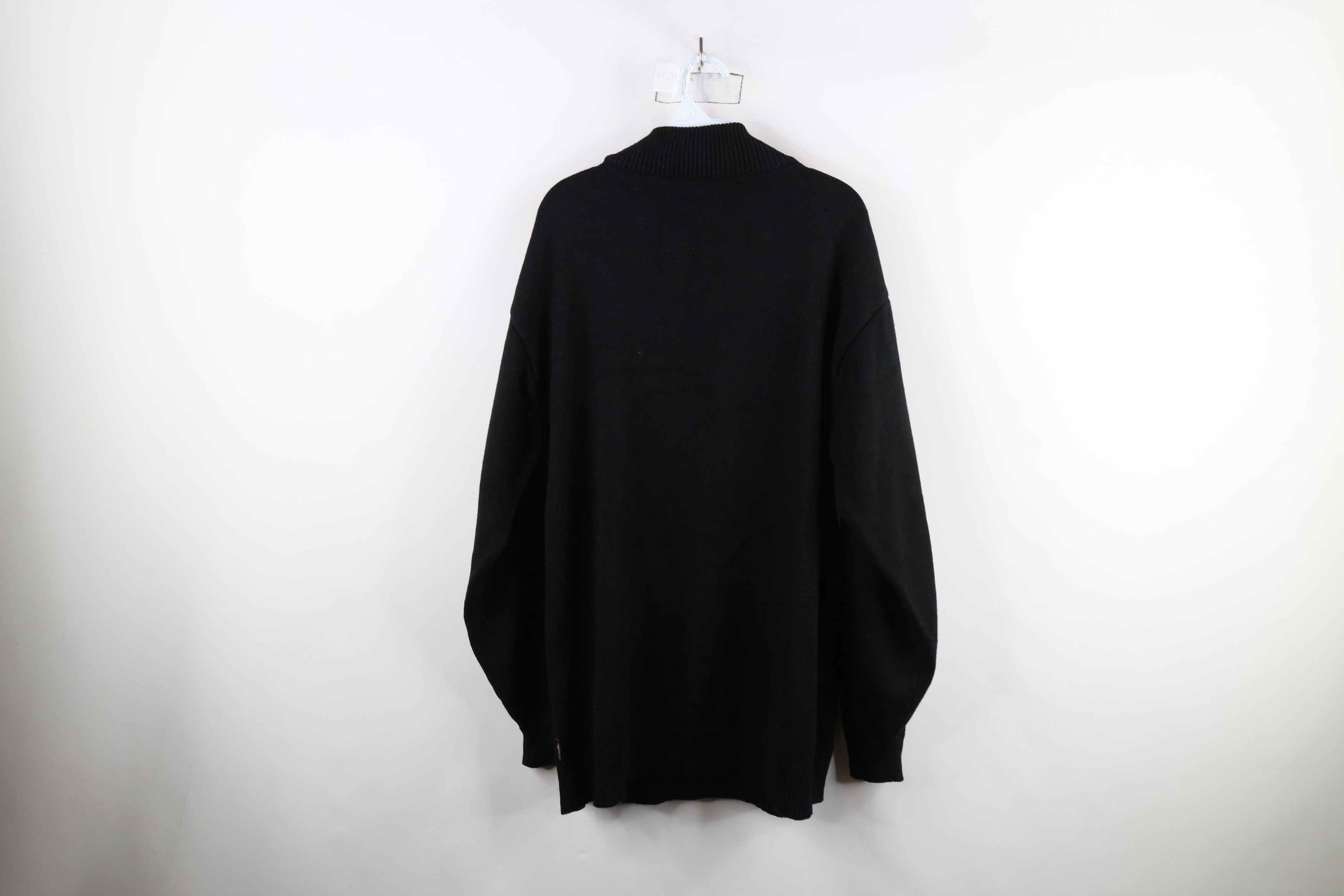 Vintage Vintage 90s Streetwear Fit Knit Mock Neck Sweater Black Size US XXL / EU 58 / 5 - 10 Thumbnail
