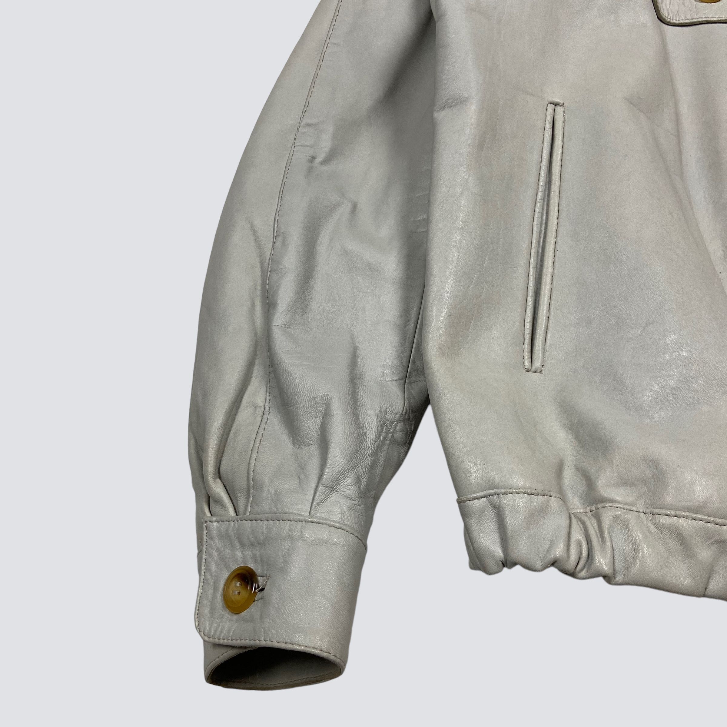Vintage 1990s VINTAGE MINIMALISTIC ARCHIVE LEATHER JACKET - № 2102 Size US M / EU 48-50 / 2 - 5 Thumbnail