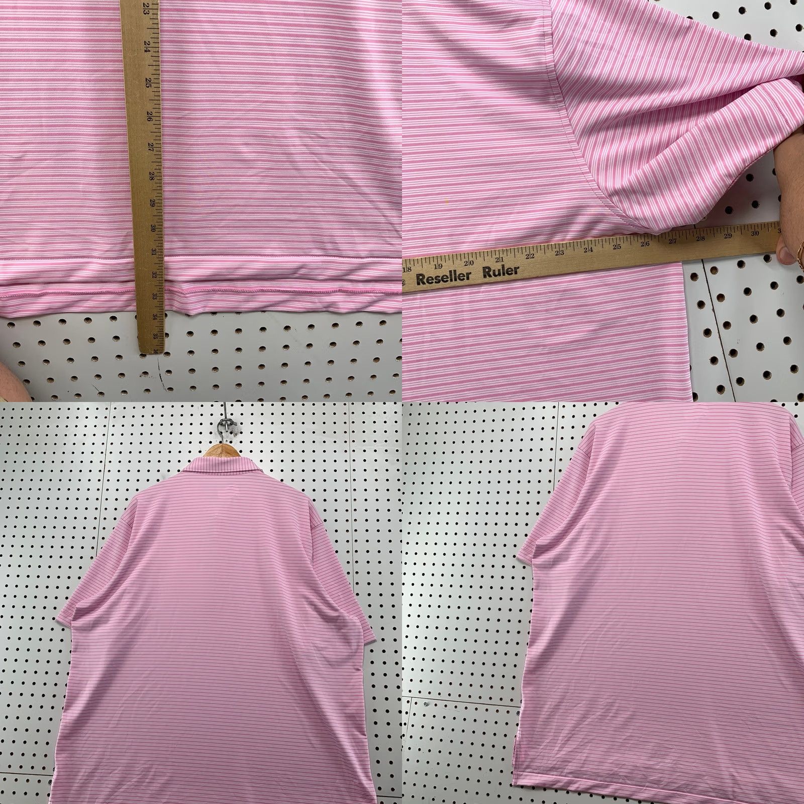 Peter Millar Peter Millar Summer Comfort Polo Shirt Mens 2XL Pink Evans Scholar Striped Golf Shirt Size US XXL / EU 58 / 5 - 9 Thumbnail