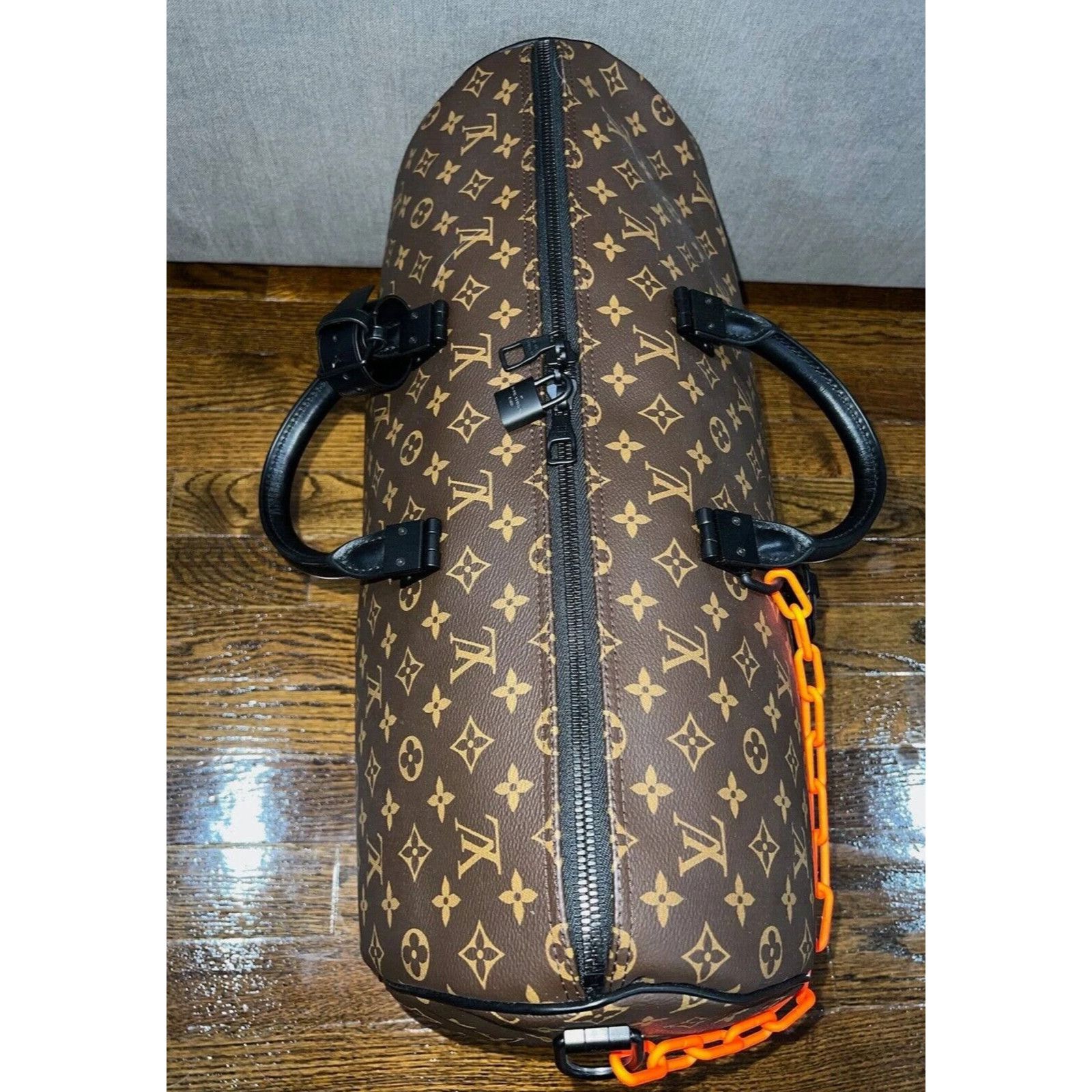 Louis Vuitton Louis Vuitton Keepall Bandouliere Orange Chain Weekend Bag Size ONE SIZE - 8 Thumbnail