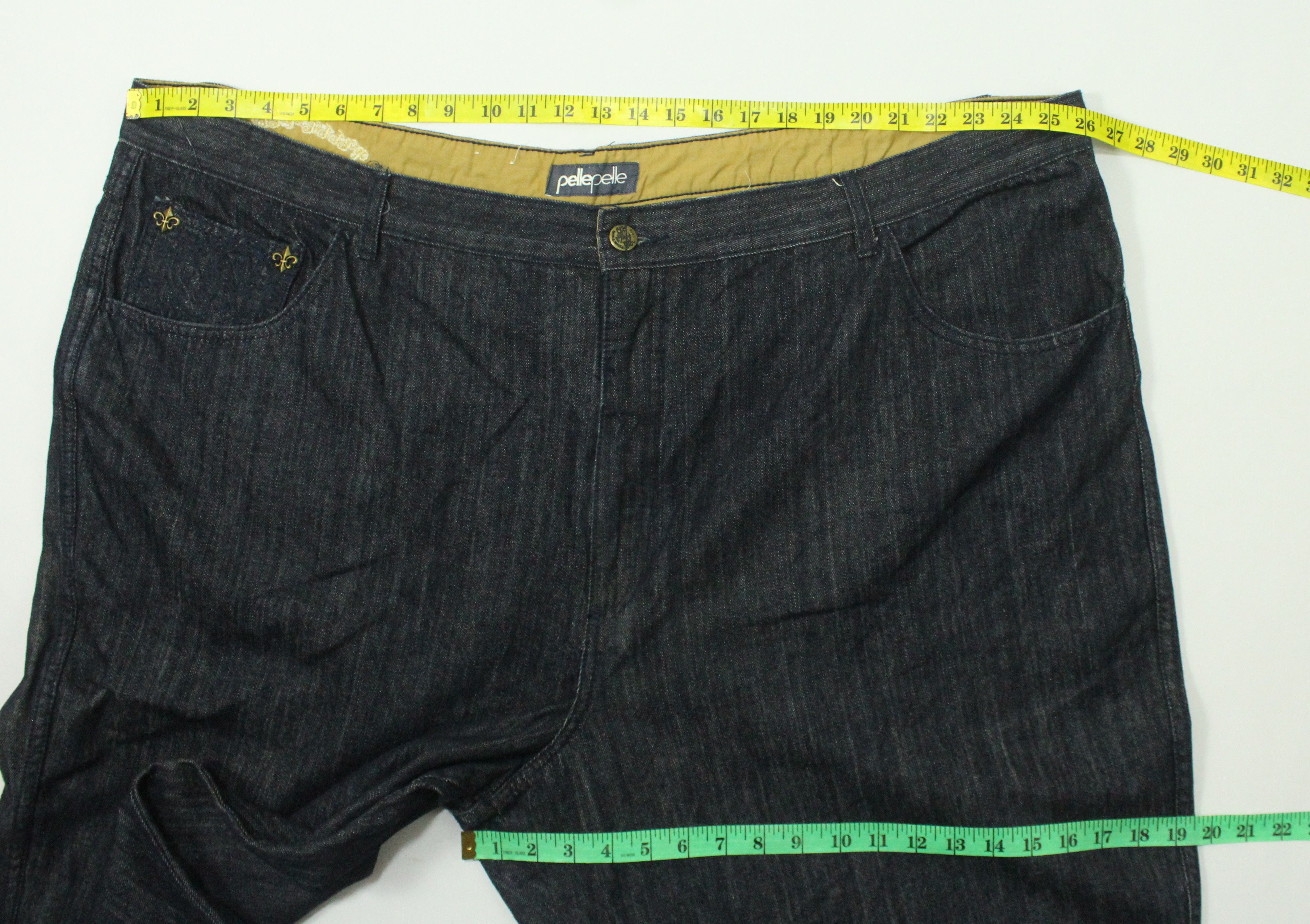 Pelle Pelle 54” Giant Waist PELLE PELLE Denim Baggy Embrroidered Logo Size US 44 / EU 60 - 14 Thumbnail
