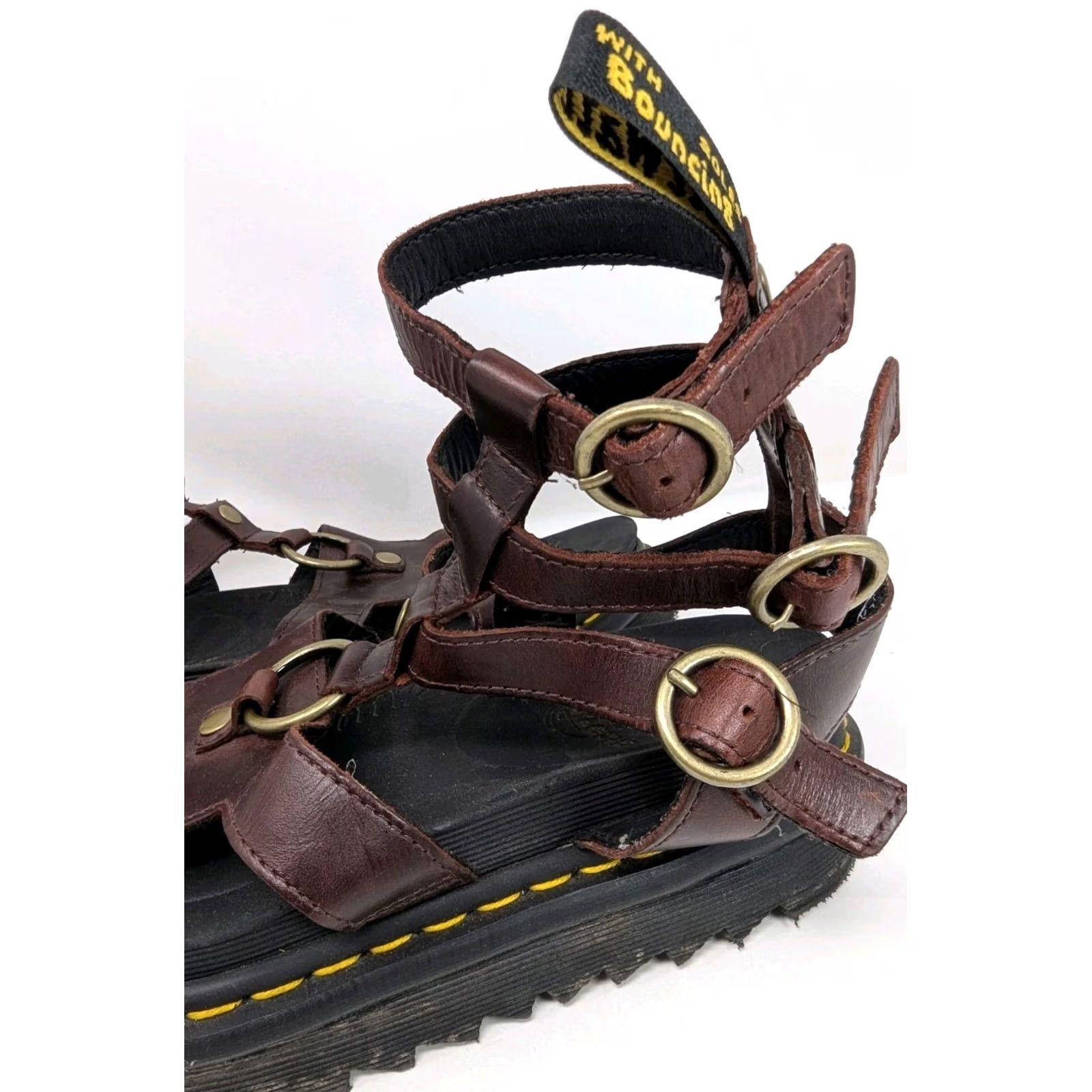 Dr. Martens VINTAGE Dr. Martens Adaira Gladiator Sandal Women 8 8.5 39 Brown Leather Slip-on? Size US 8 / IT 38 - 5 Thumbnail