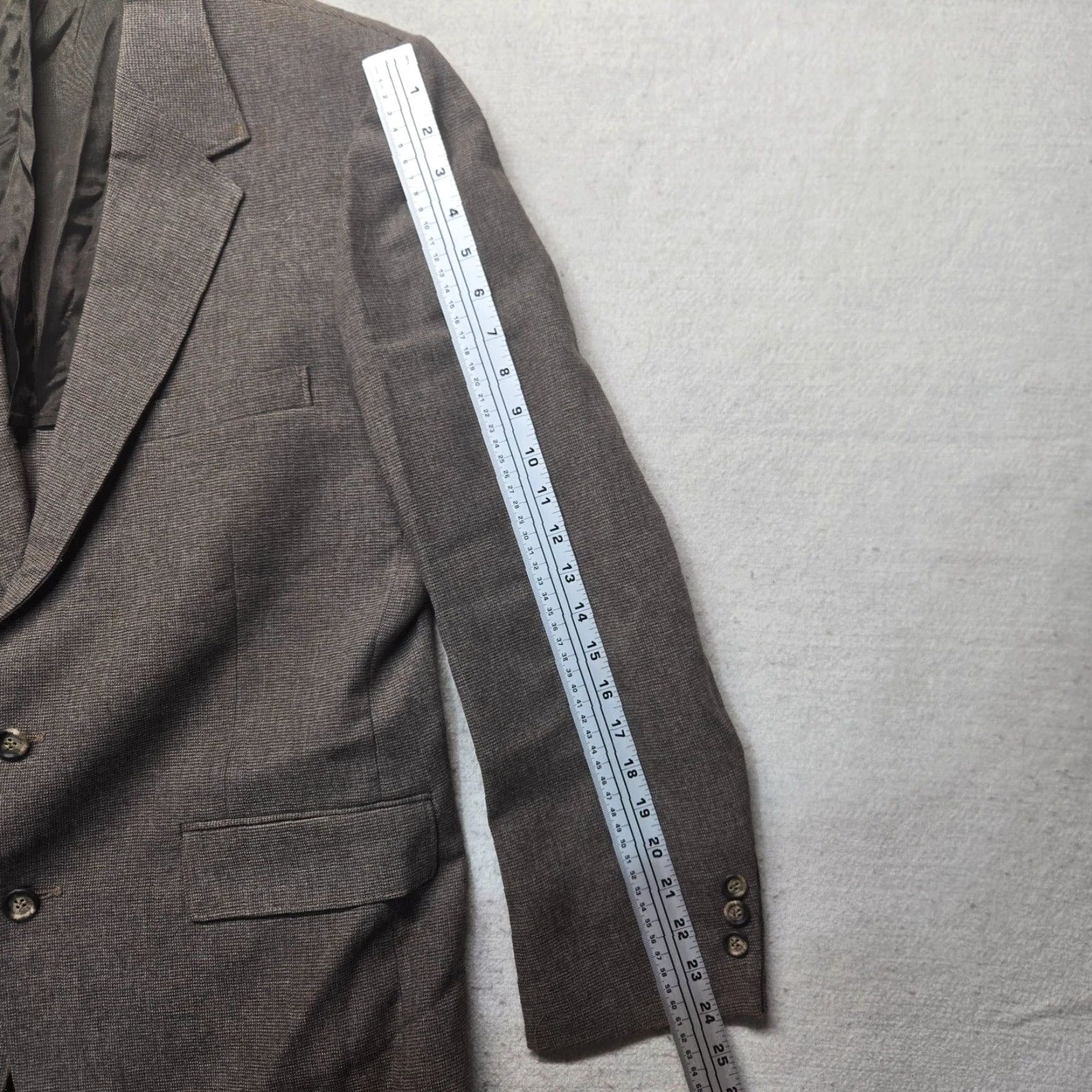 Vintage VINTAGE Unbranded Brown Men's Blazer Jacket Coat 38 Regular Fit Formal Party Wedding Fall Spring Summer Winter Size 38R - 7 Thumbnail