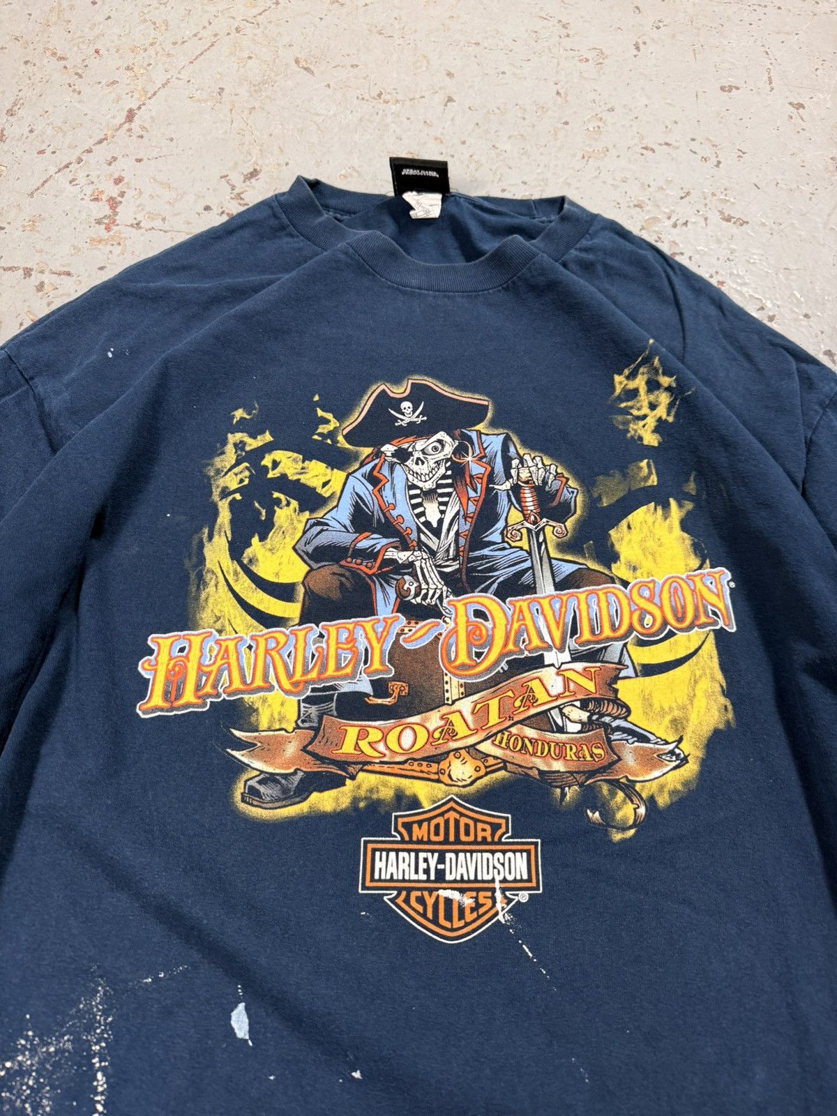 Vintage Vintage Harley Davidson Distressed Painter Pirate Tee Size US XXL / EU 58 / 5 - 2 Thumbnail
