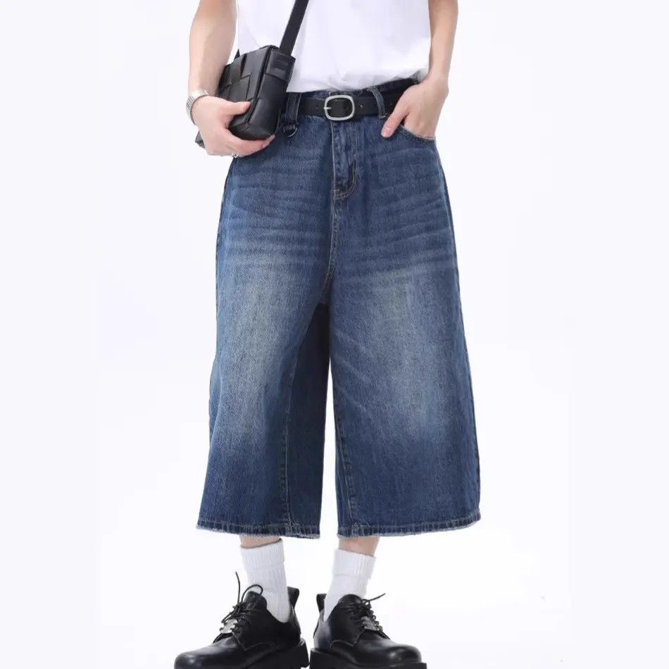 Japanese Brand Retro high street wide leg denim shorts Size US 32 / EU 48 - 4 Thumbnail
