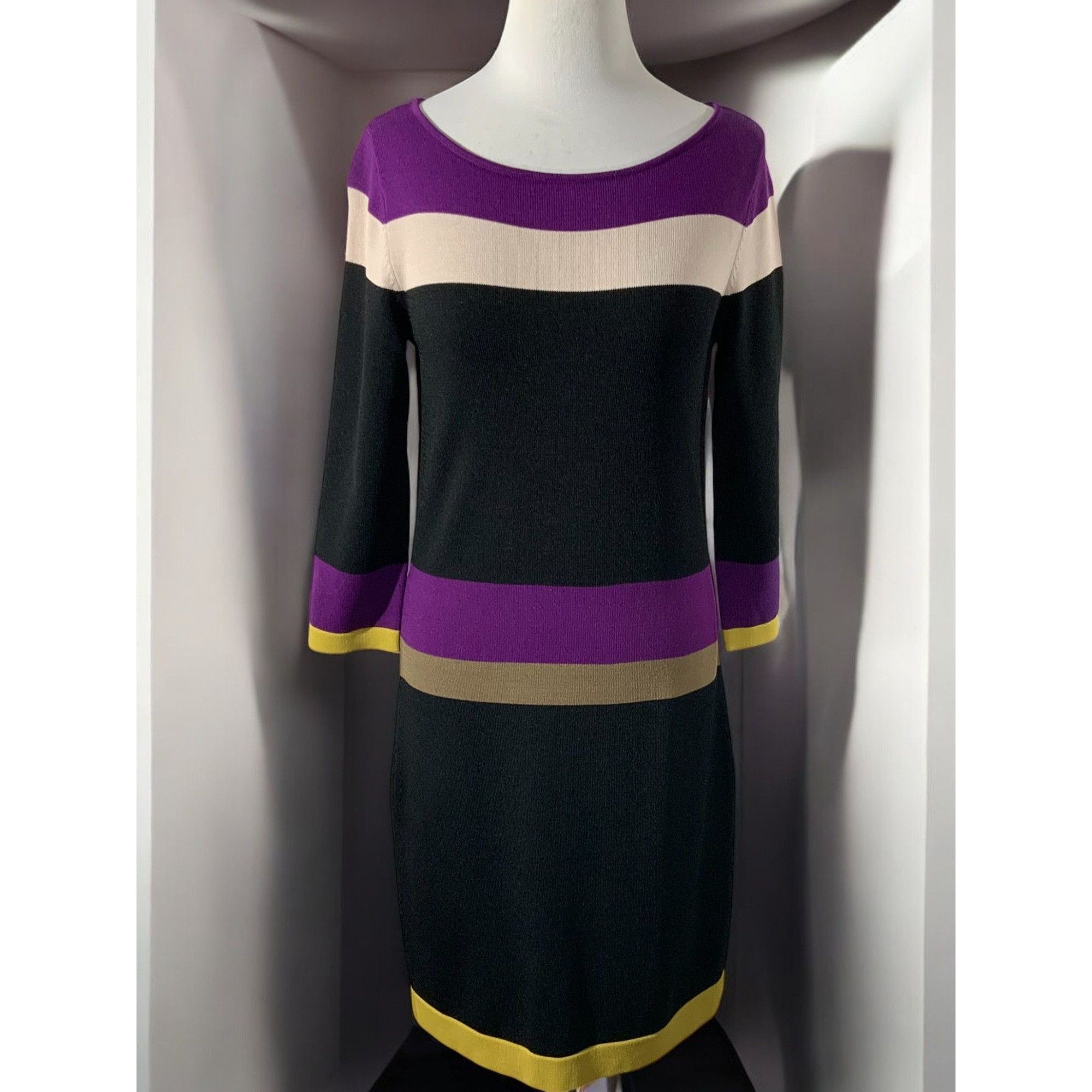 Nine West Nine West Small Black Color block Quarter Sleeve Dress S Size S / US 4 / IT 40 - 3 Thumbnail