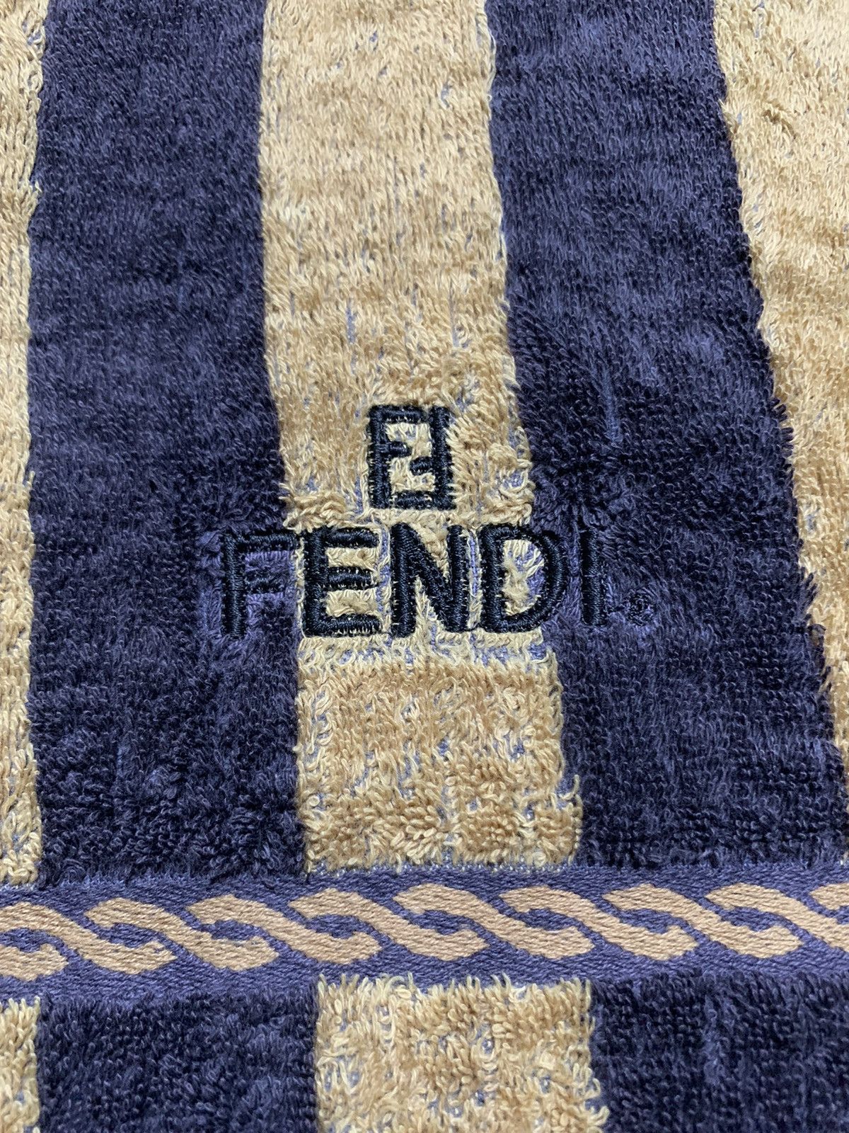 Fendi monogram striped towel