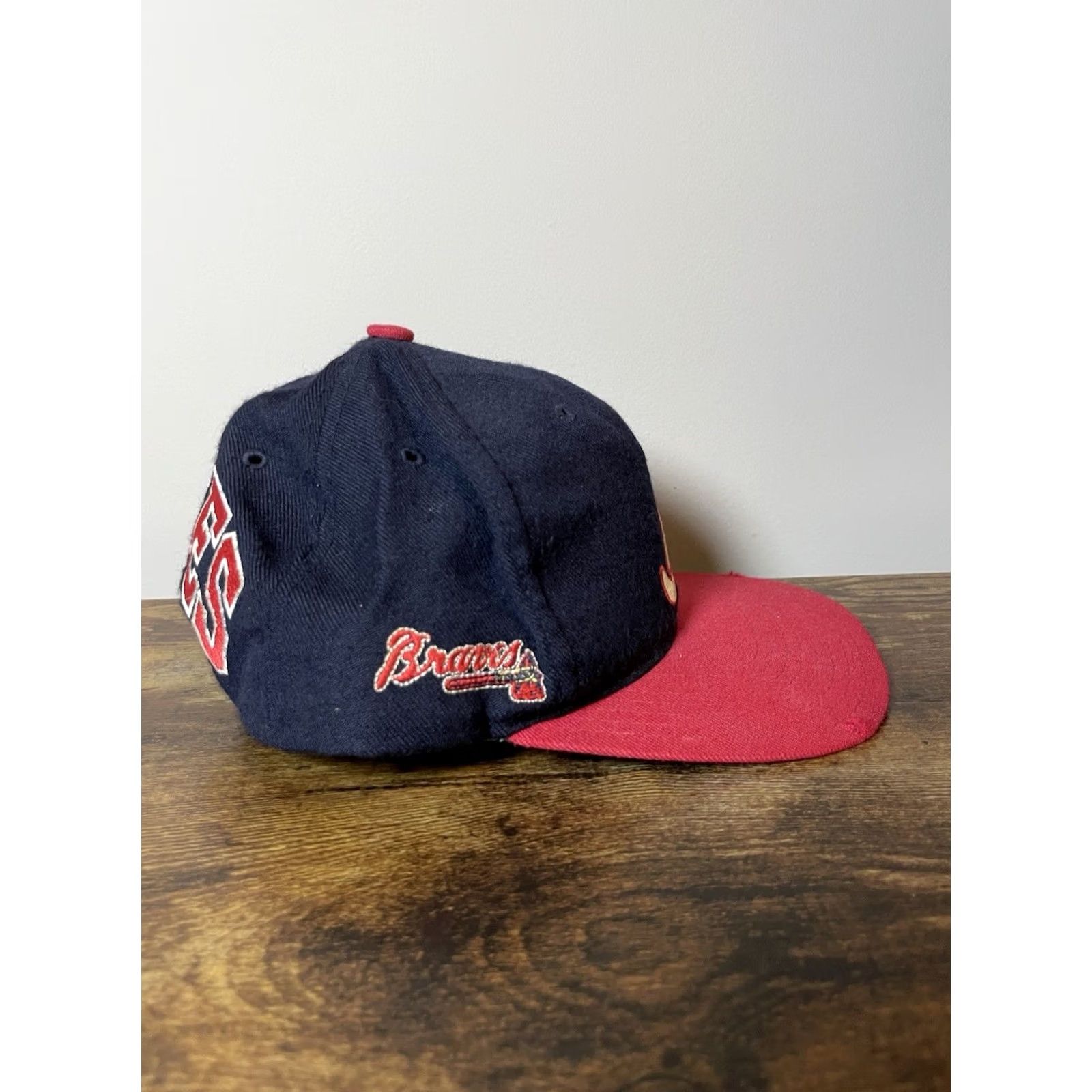 American Needle VINTAGE Atlanta Braves American Needle Blockhead Hat Sellout H3 Wool Blue One Size Snapback Adjustable Men 90s Size ONE SIZE - 2 Thumbnail