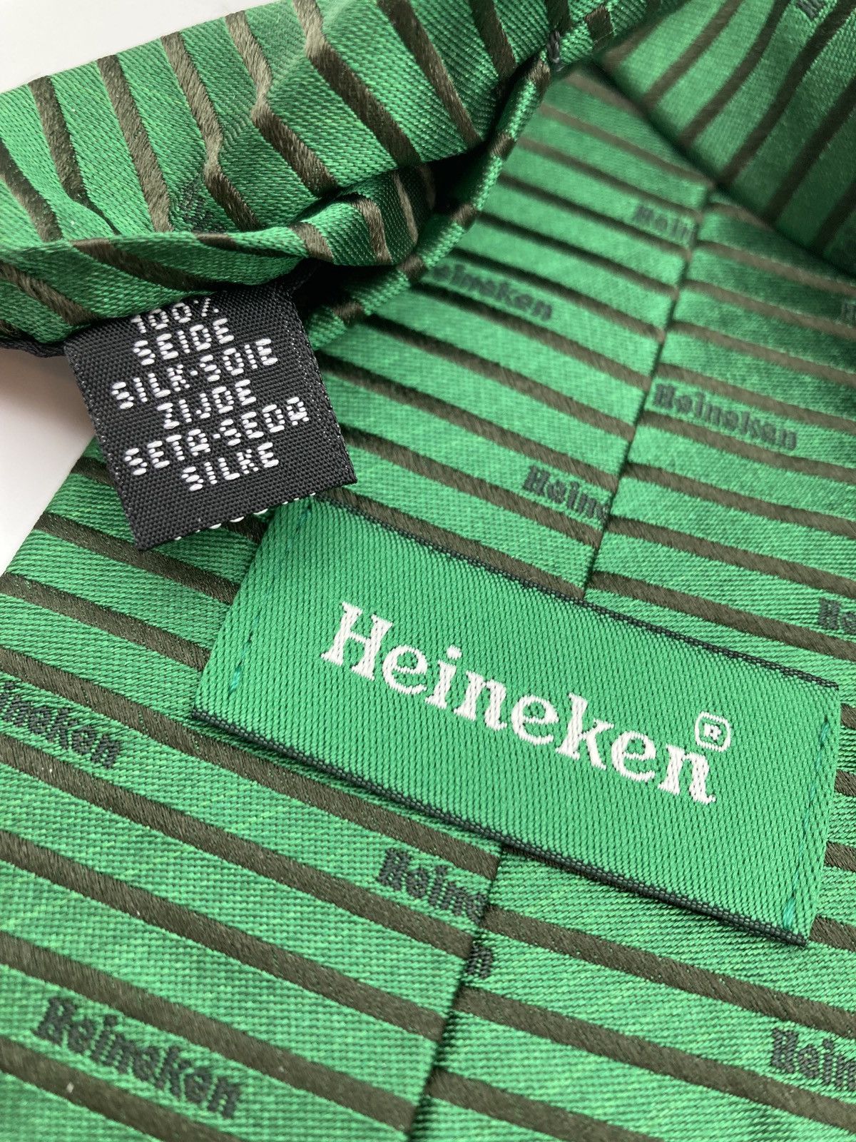 Heineken Vintage Heineken Beer All Over Print Silk Tie Oktoberfest Size ONE SIZE - 4 Thumbnail