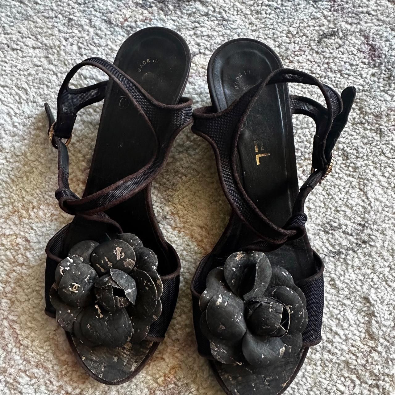 Chanel Chanel Camelia Wedge Meag Sandals Size US 7 / IT 37 - 1 Thumbnail