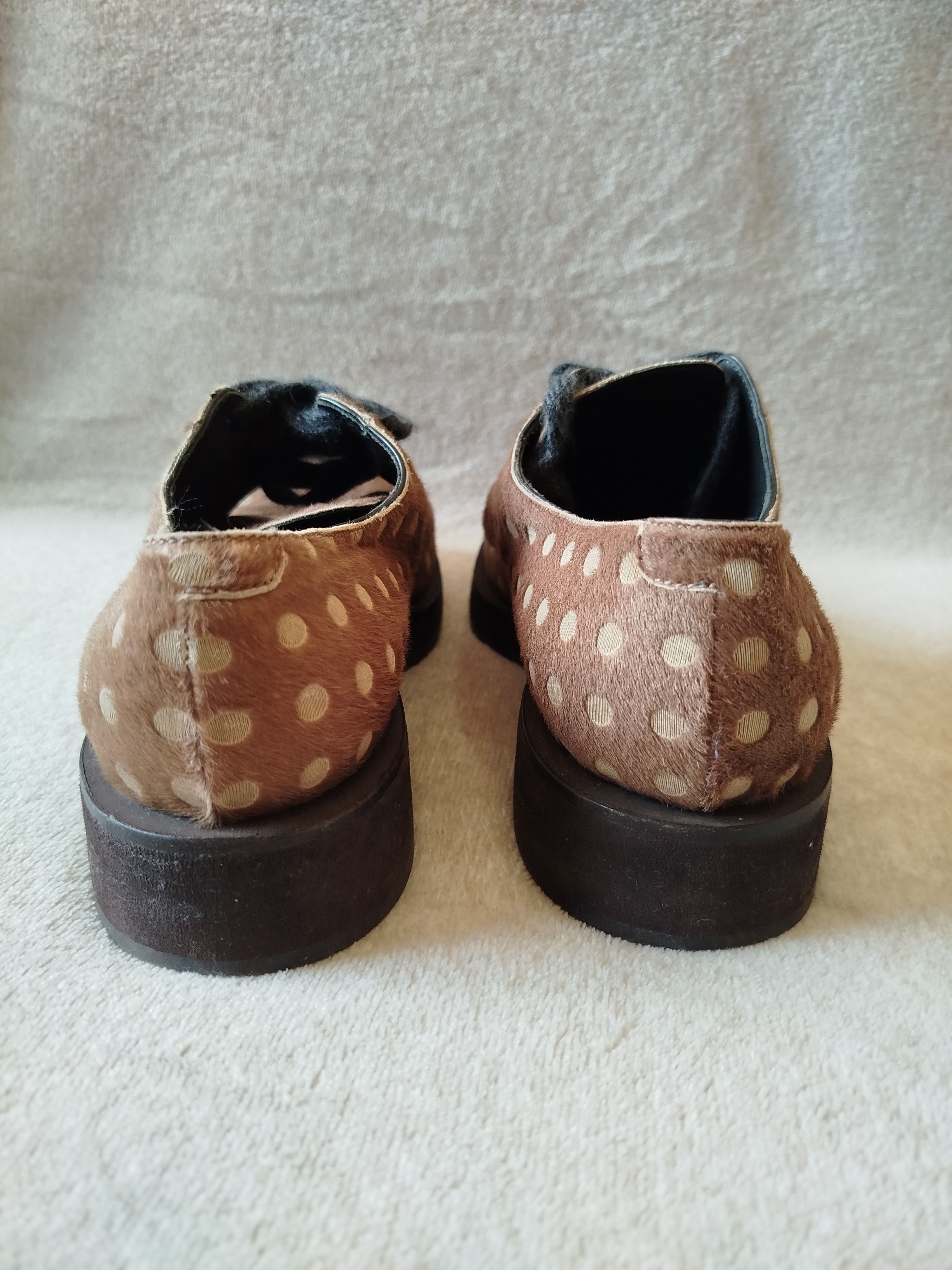 Brunello cucinelli brown pony calfskin lace ups