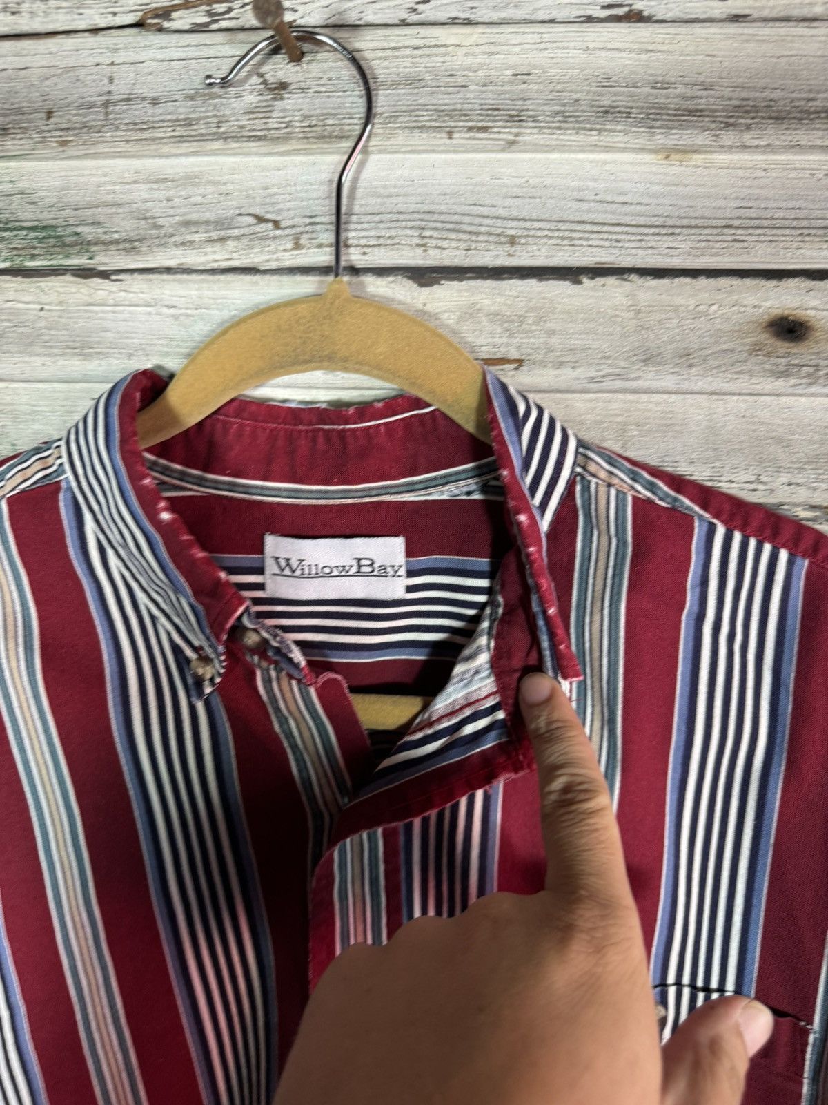 Vintage Vintage Striped Red Shirt Size US XL / EU 56 / 4 - 4 Thumbnail