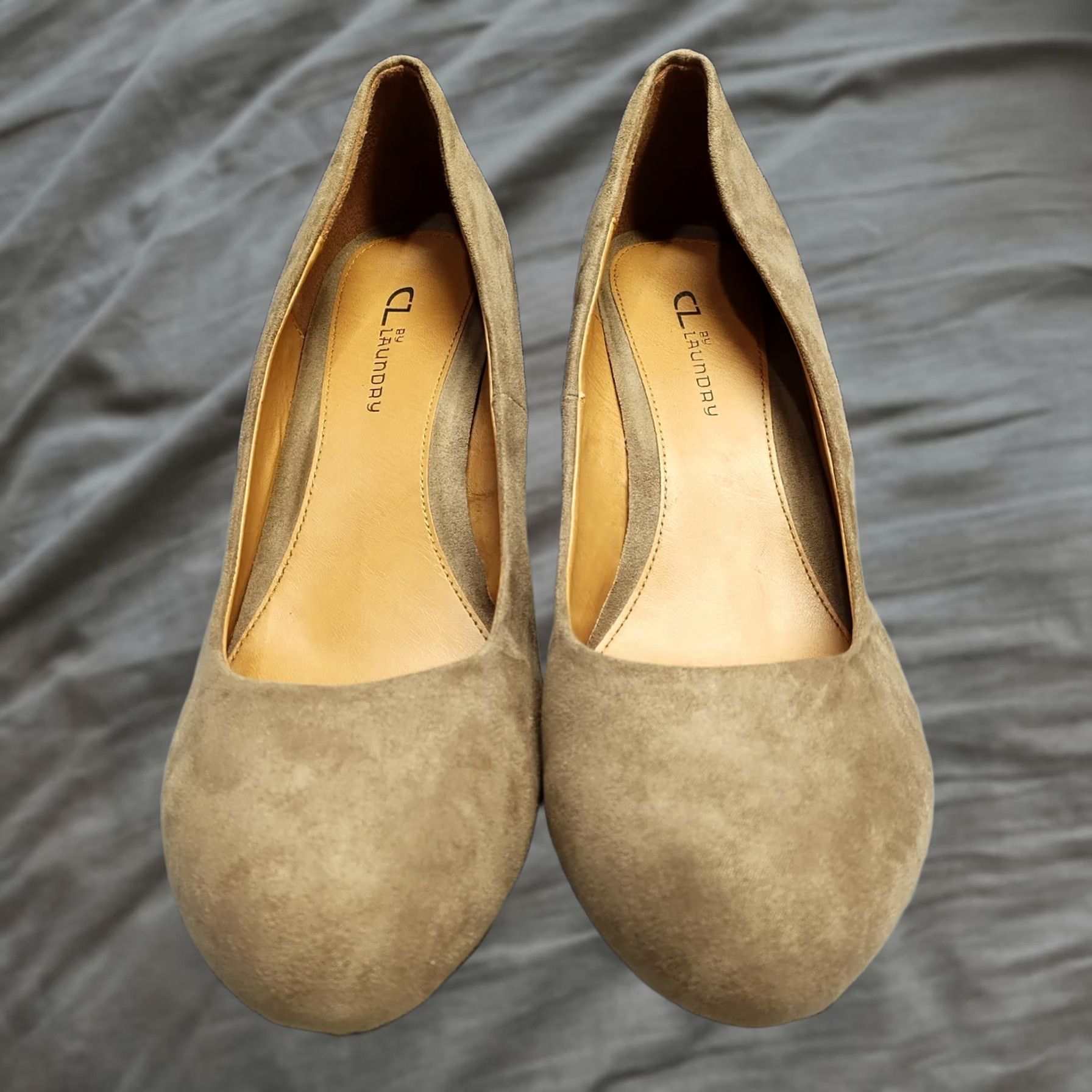 Vintage CL by Laundry Nima Wedge Pumps Womens Size 11 Brown Suede Almond Toe Slip On Shoes Size US 11 / IT 41 - 1 Thumbnail