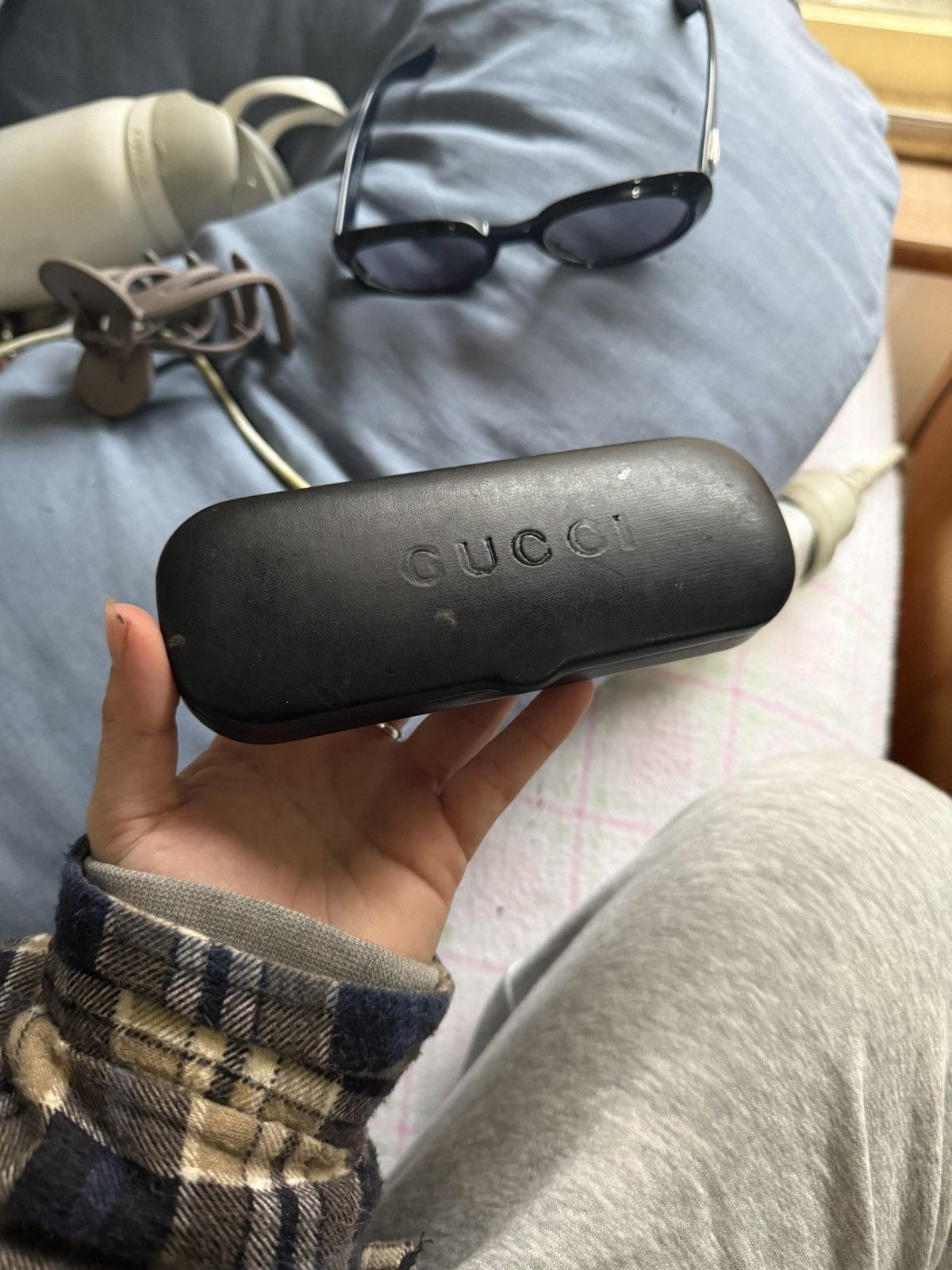 Gucci Gucci Sunglasses GG 2419/N/S 807 Oval Navy Sunglasses Size ONE SIZE - 5 Thumbnail