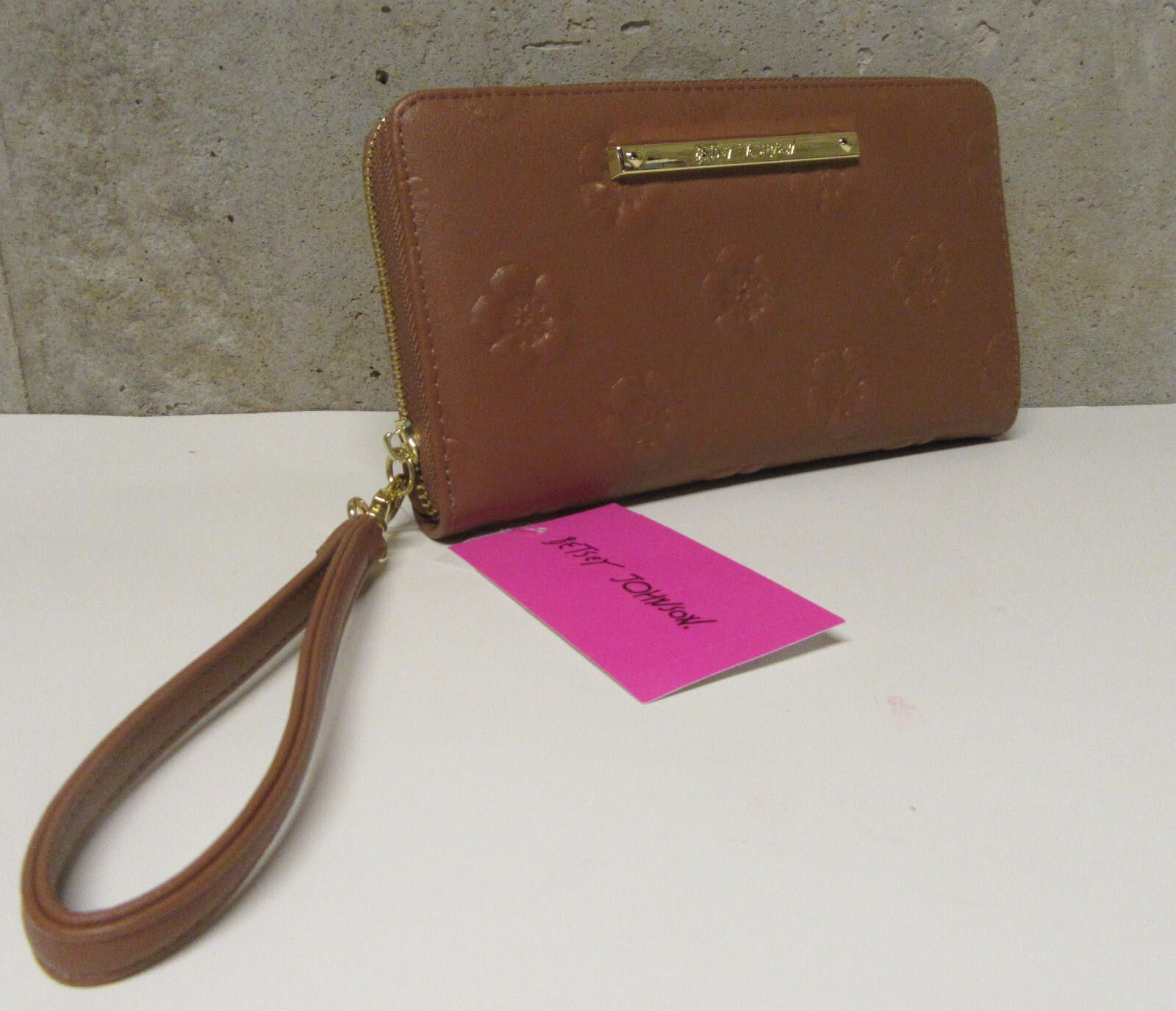 Designer Betsey Johnson Zip Around Wallet Cognac Size ONE SIZE - 3 Thumbnail