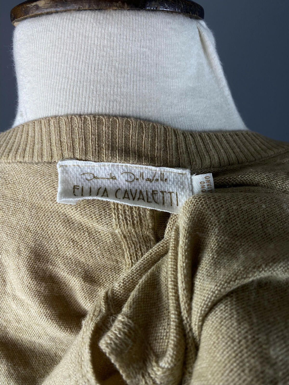 Designer Elisa Cavaletti Sono Italiano BeigeSoft Wool Size XXL 2XL Size XXL / US 16-18 / IT 52-54 - 7 Thumbnail